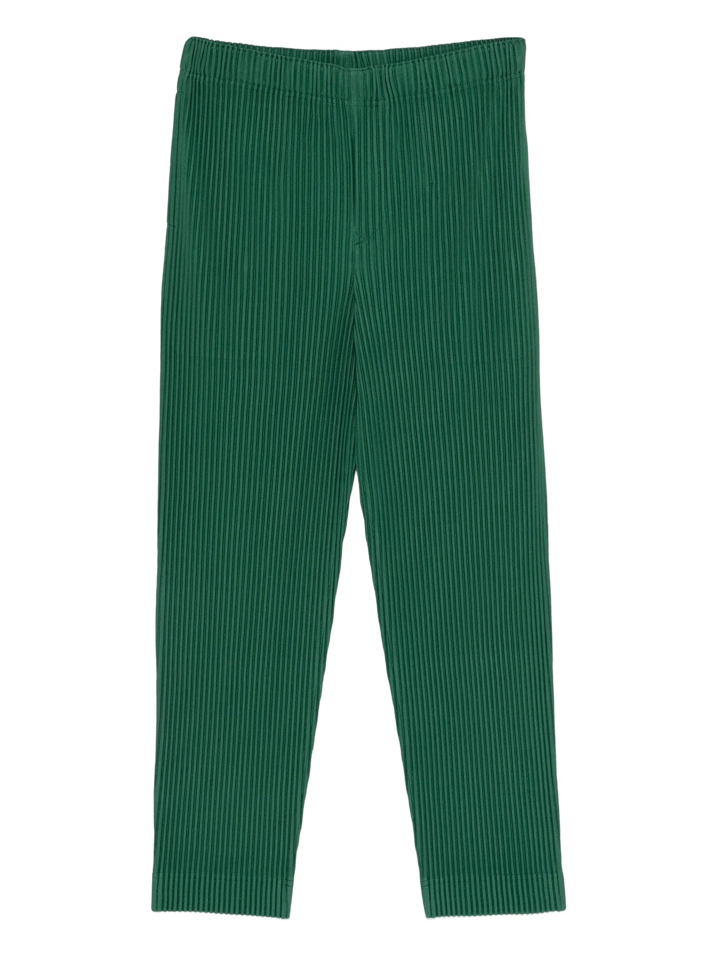 pleated straight-leg trousers
