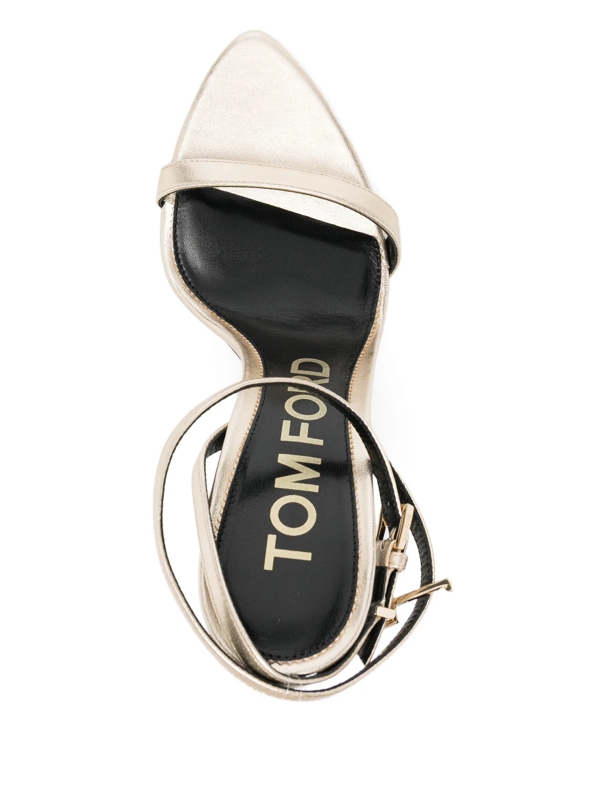 laminated nappa leather Padlock Pointy Naked sandal