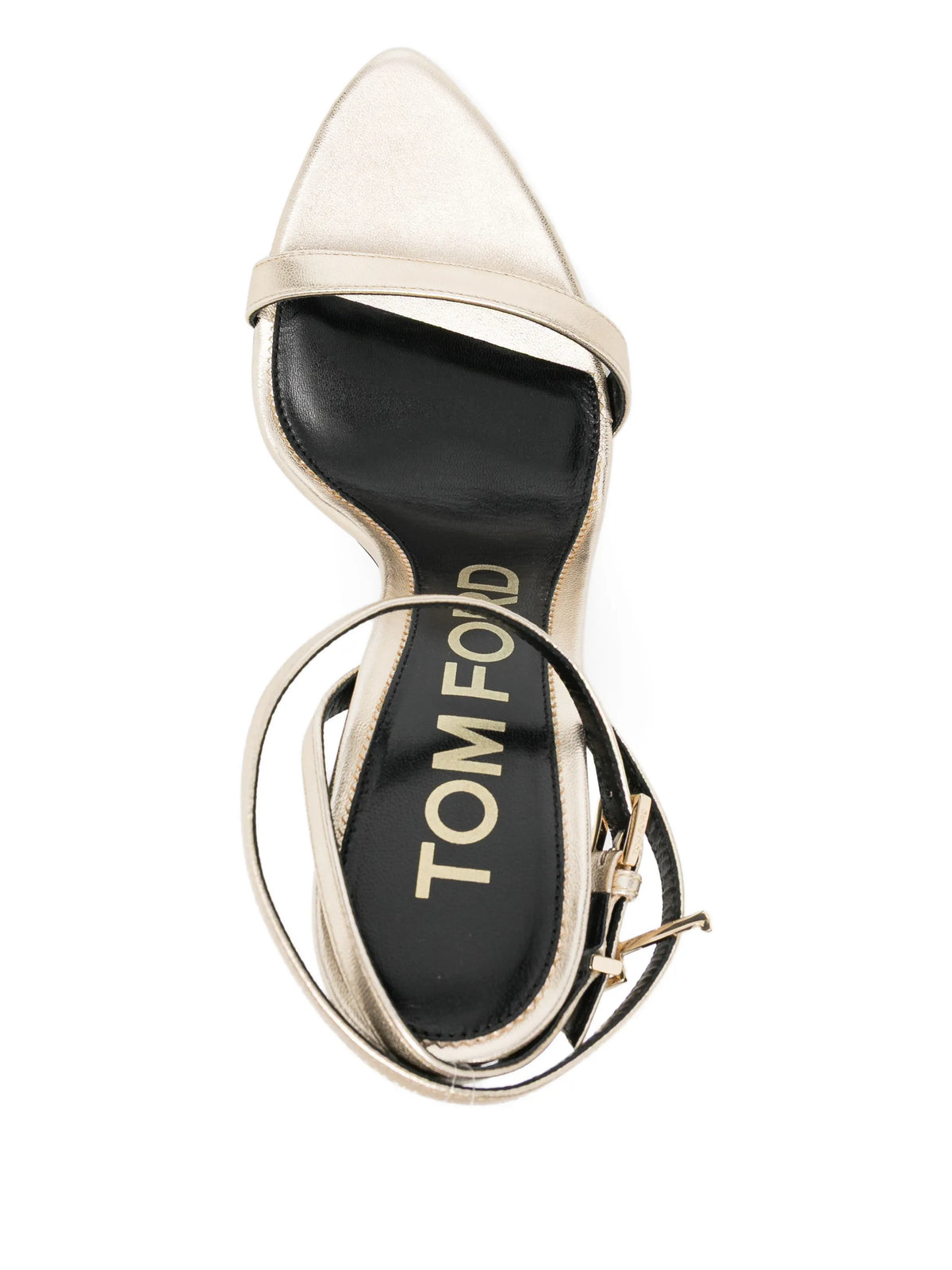 laminated nappa leather Padlock Pointy Naked sandal