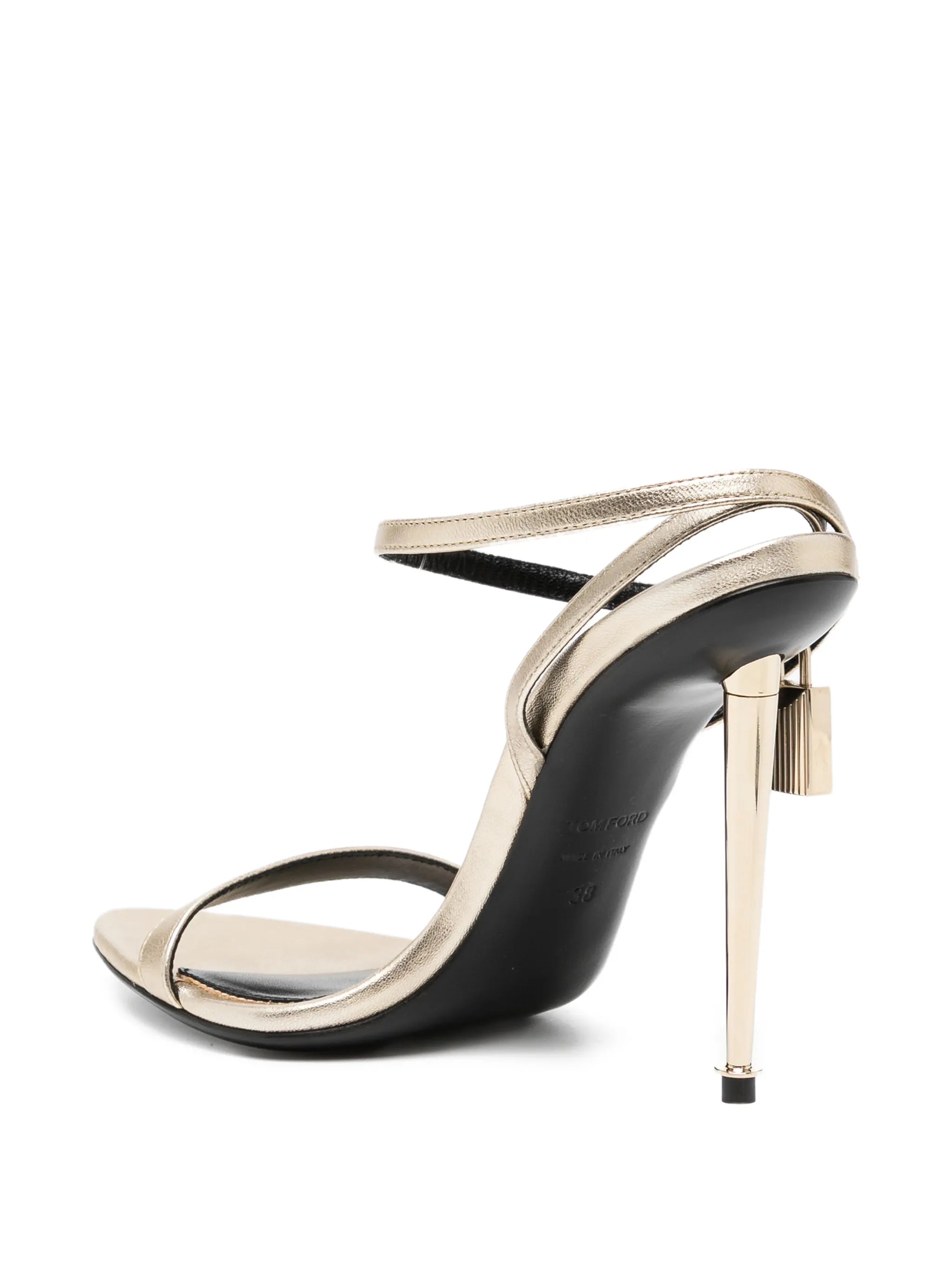 laminated nappa leather Padlock Pointy Naked sandal