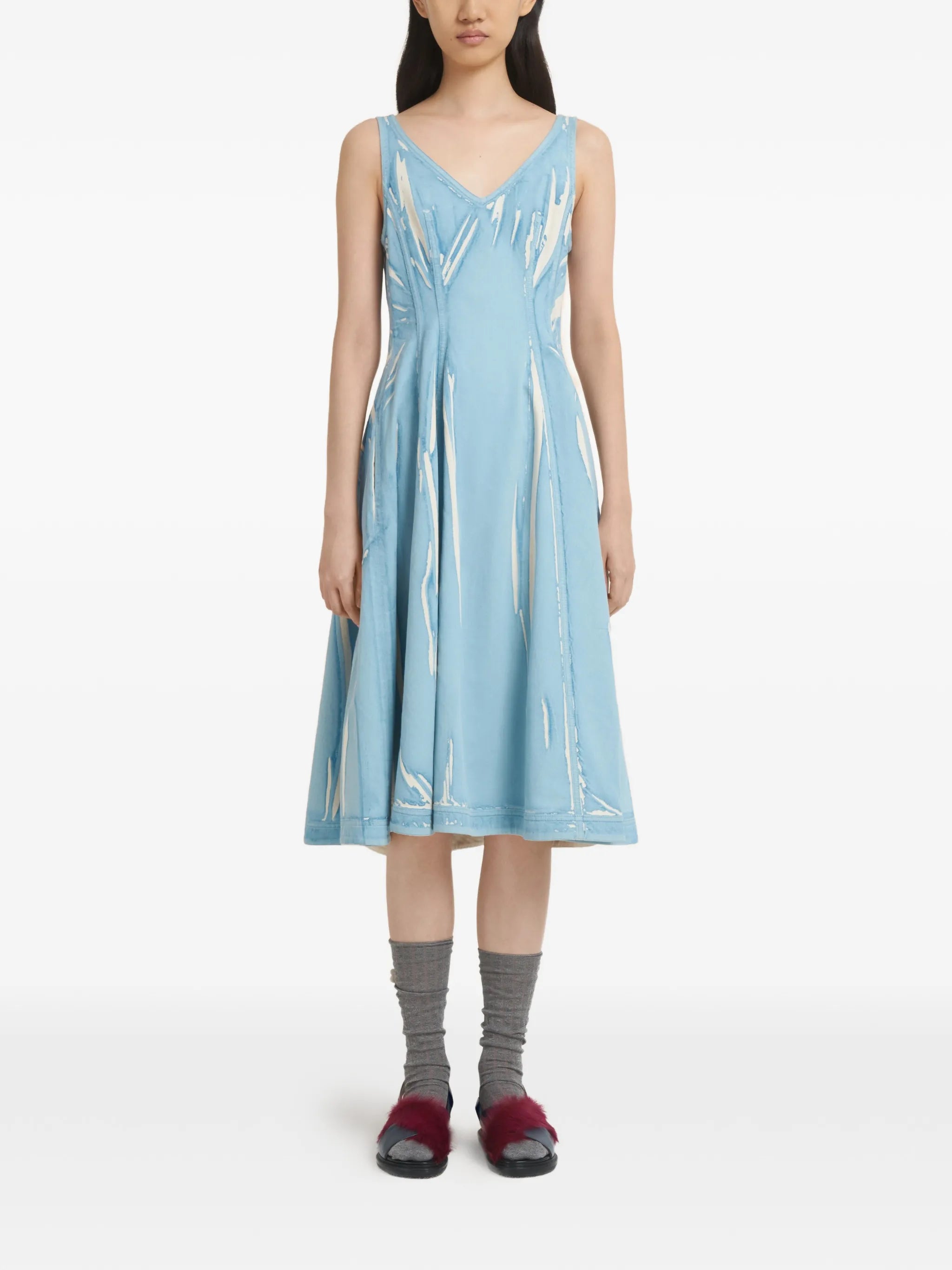 V-neck seam dress