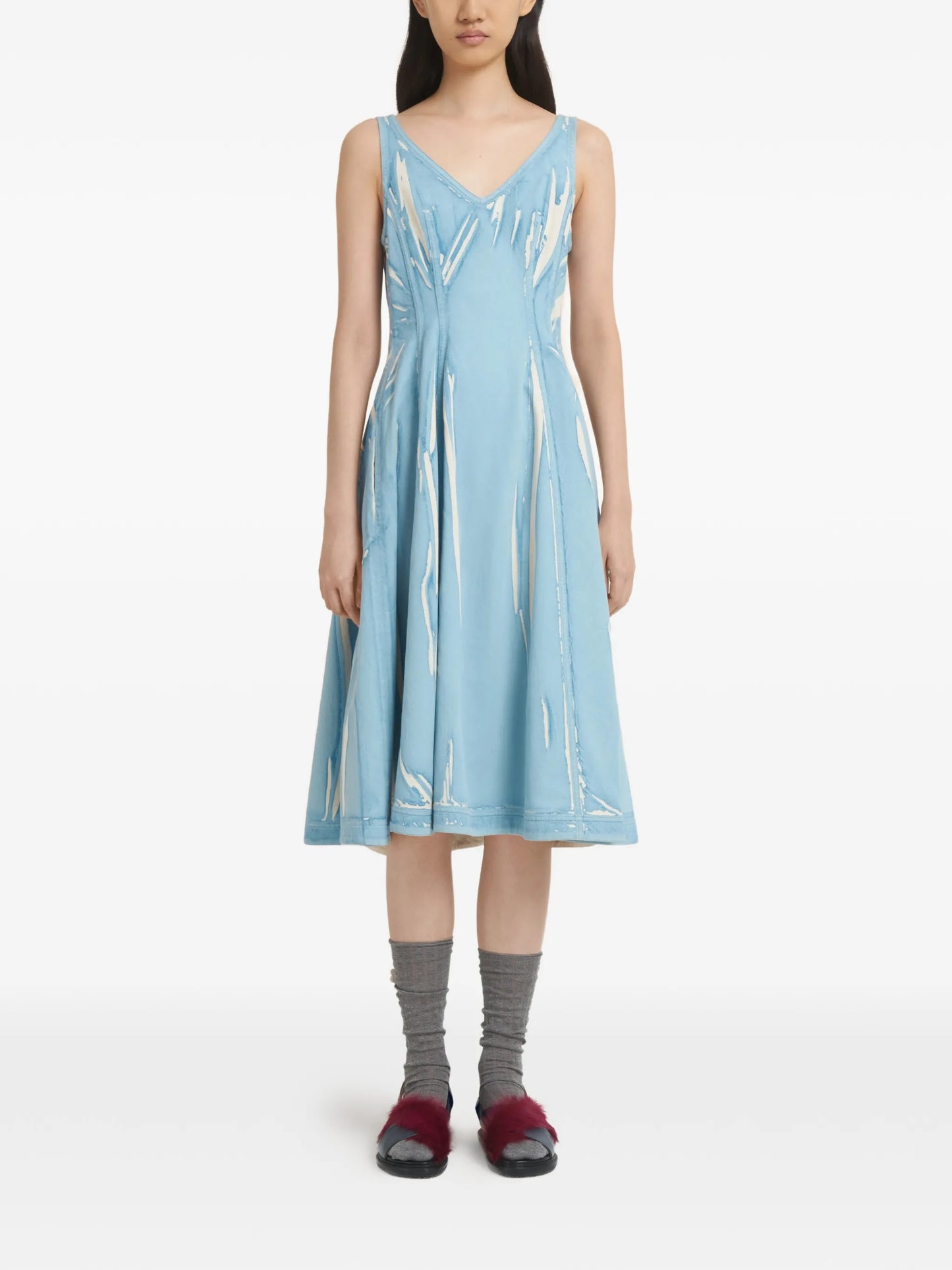 V-neck seam dress