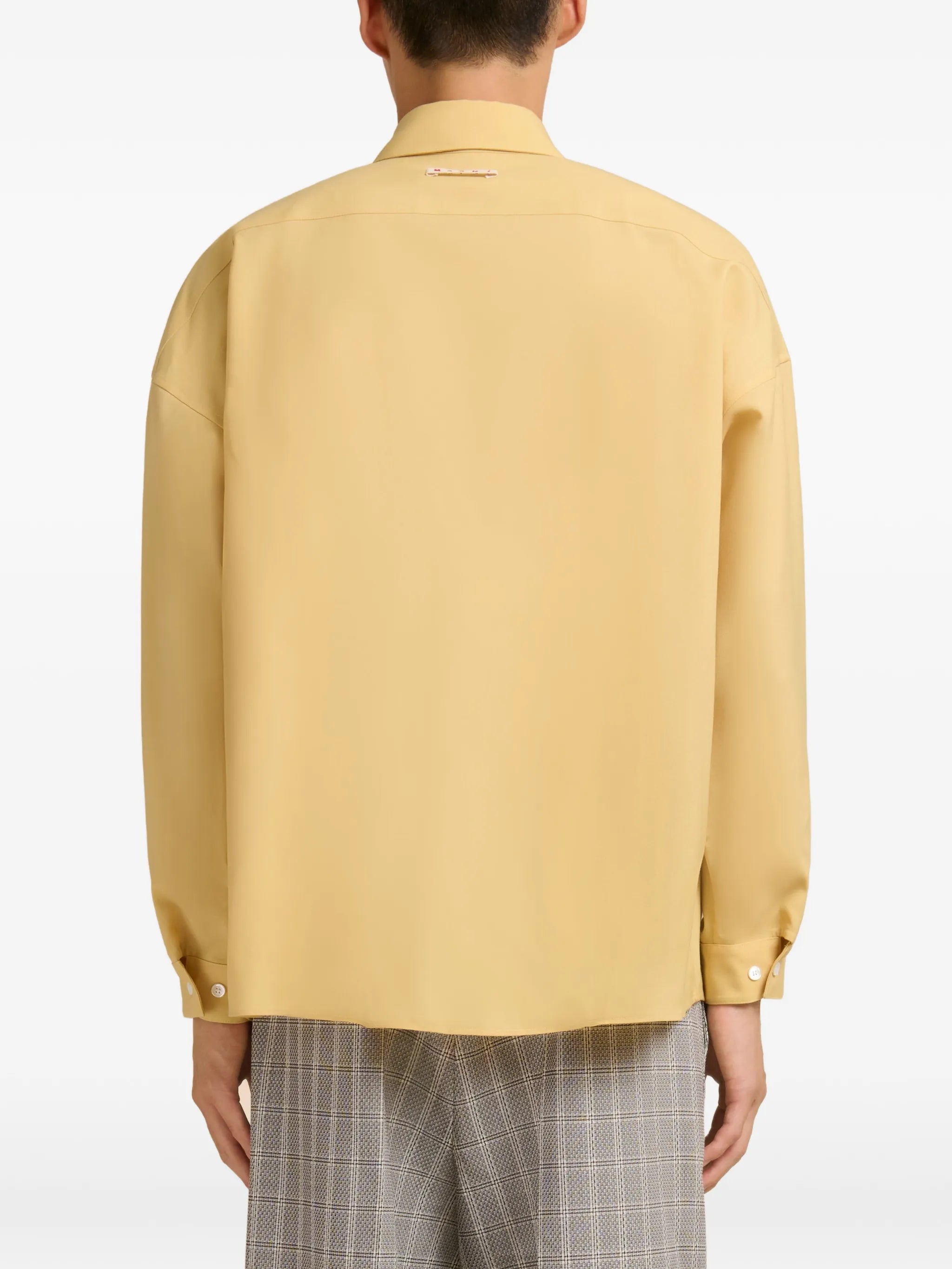 tropical wool long-sleeved shirt