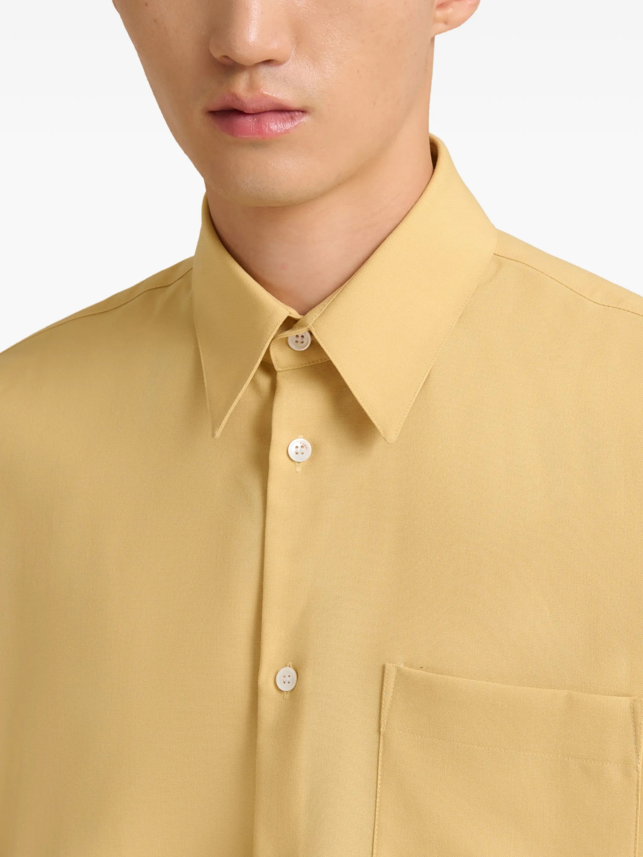 tropical wool long-sleeved shirt