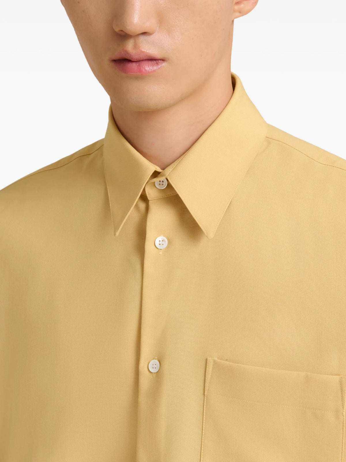 tropical wool long-sleeved shirt