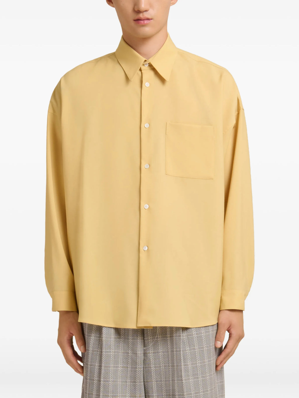 tropical wool long-sleeved shirt