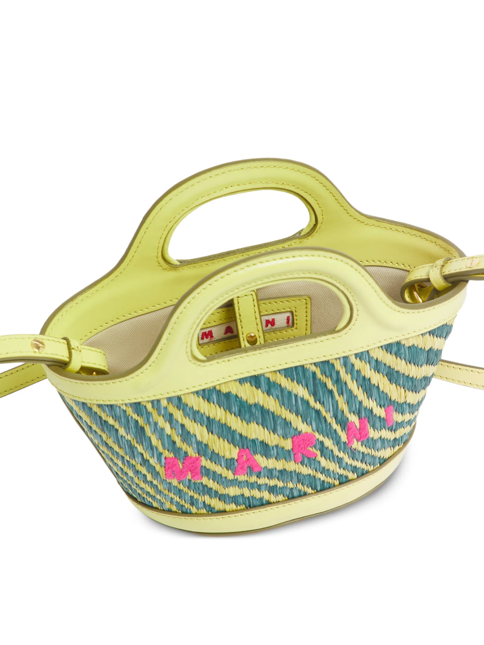 micro wavy-pattern embroidered bag