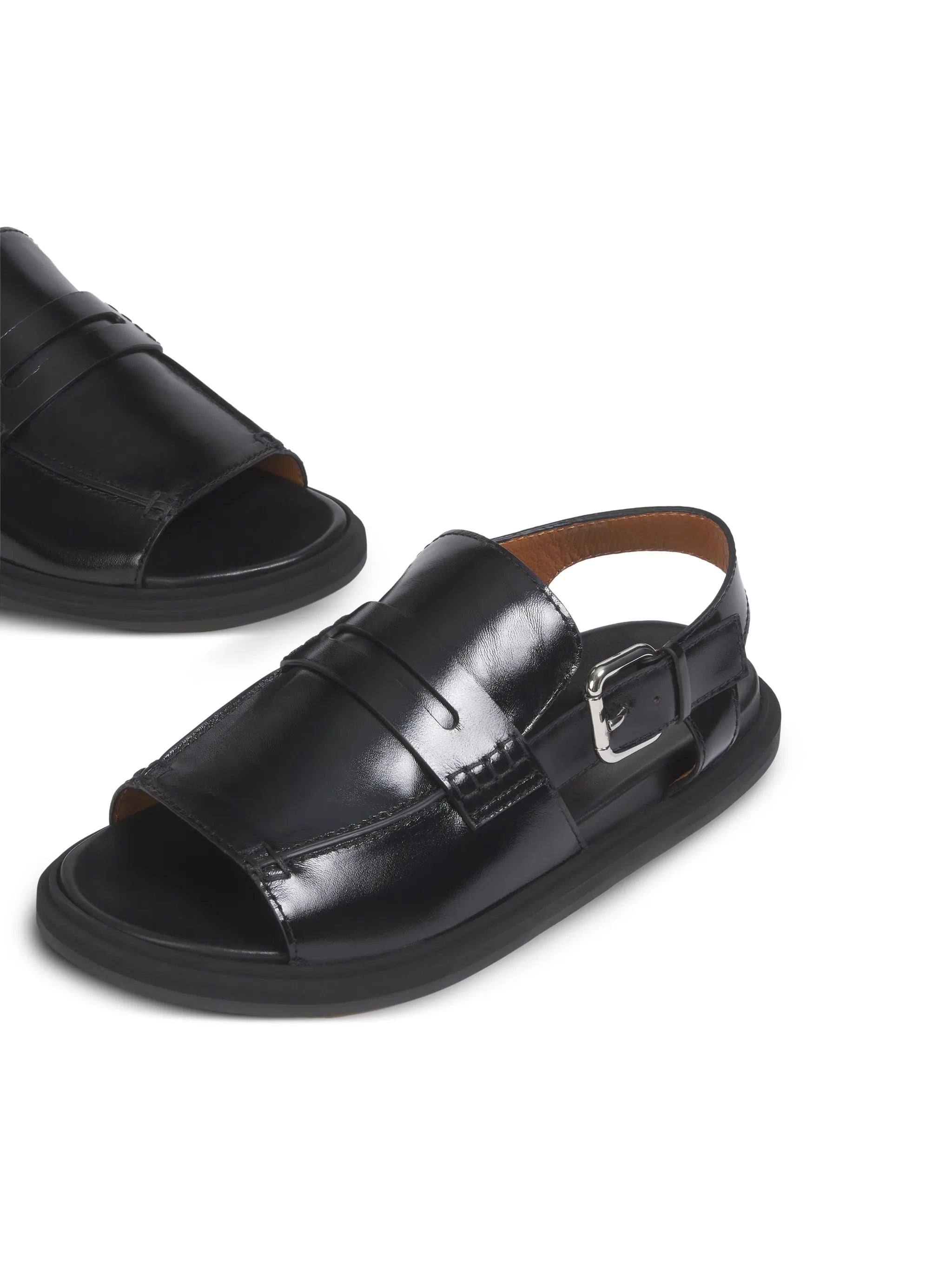 buckle-detail leather sandals