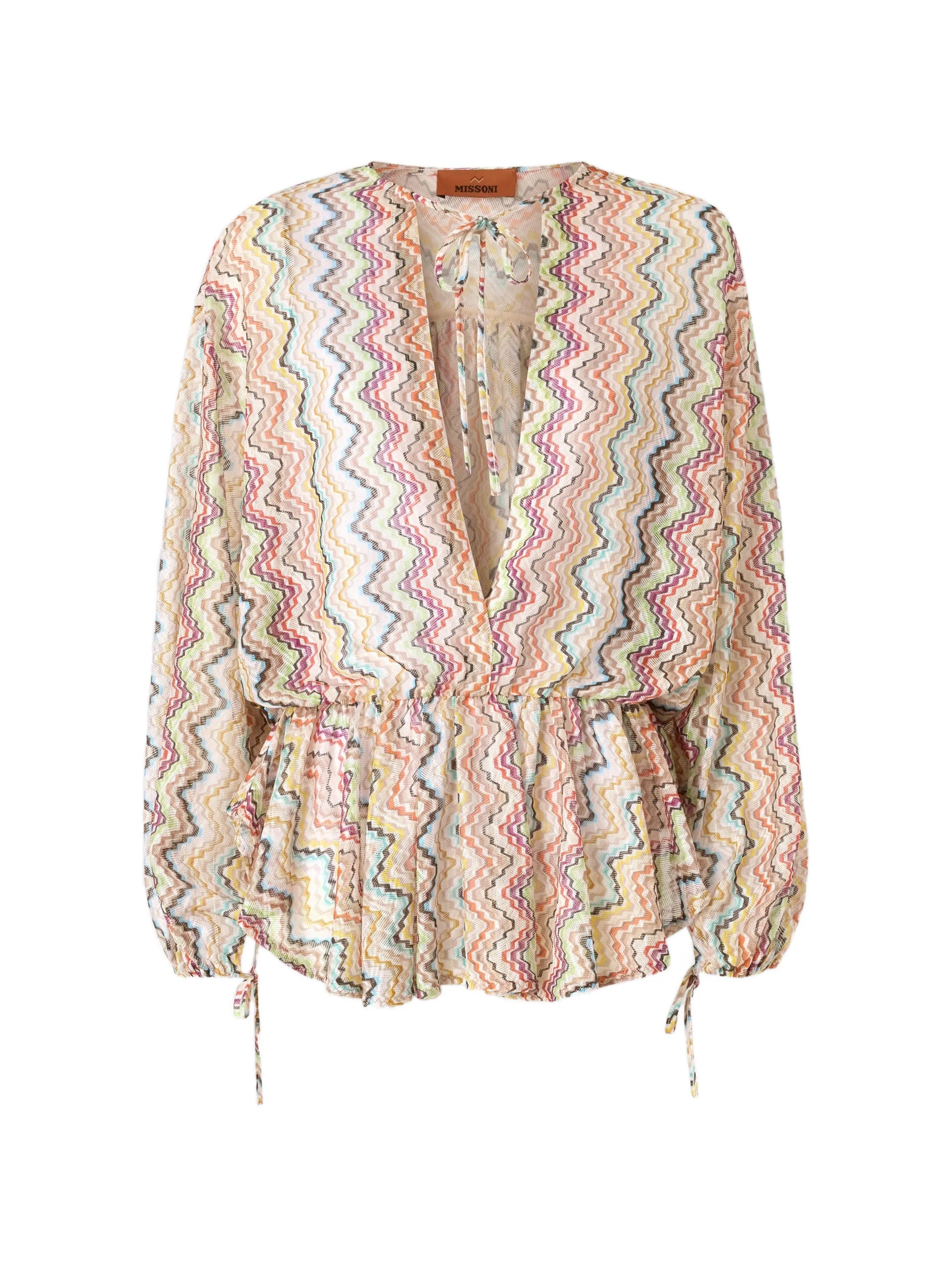 long-sleeved mini cover-up dress