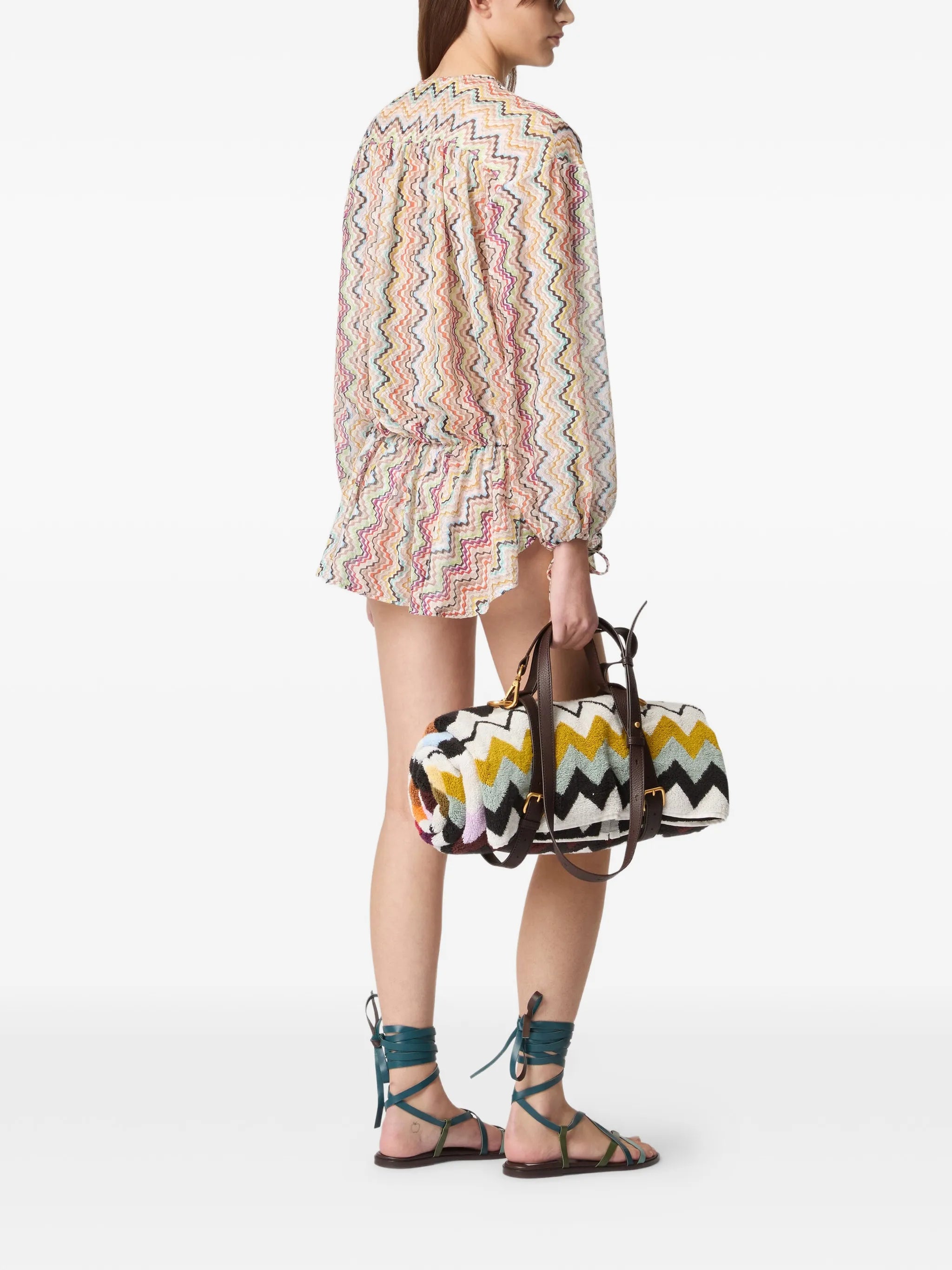 long-sleeved mini cover-up dress