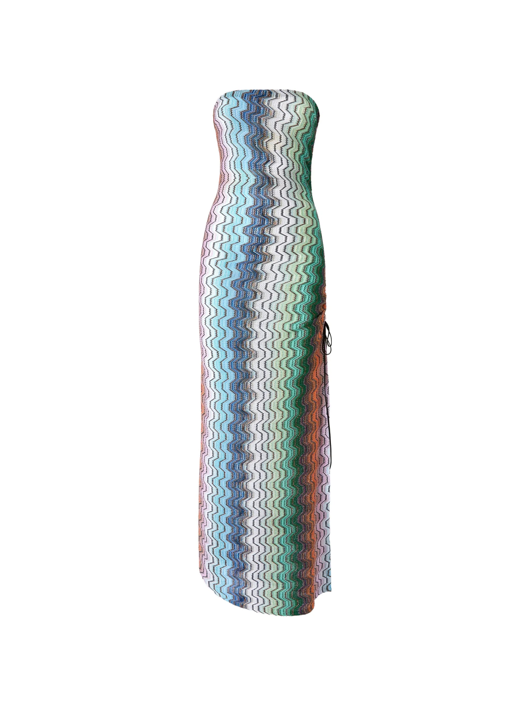 long cover-up with side slit and Greek motif