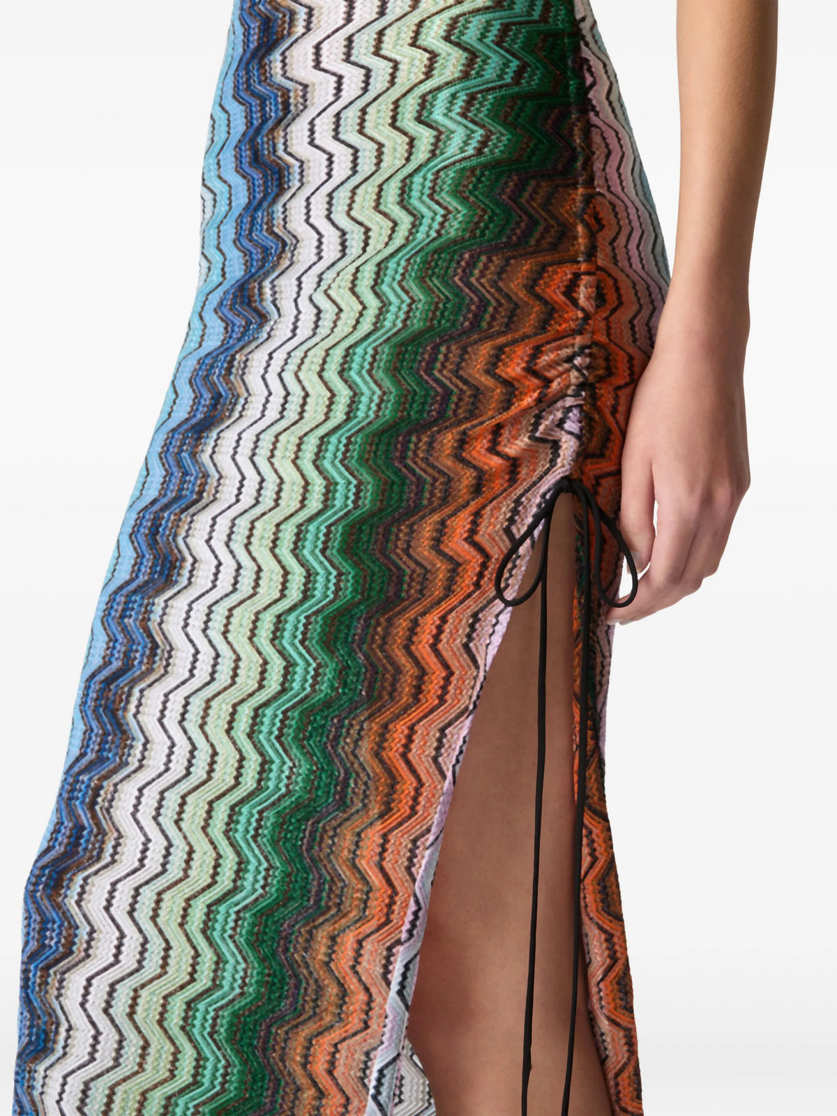 long cover-up with side slit and Greek motif