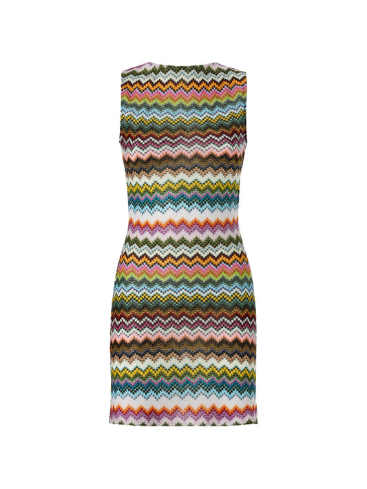 zigzag-patten knitted mini dress