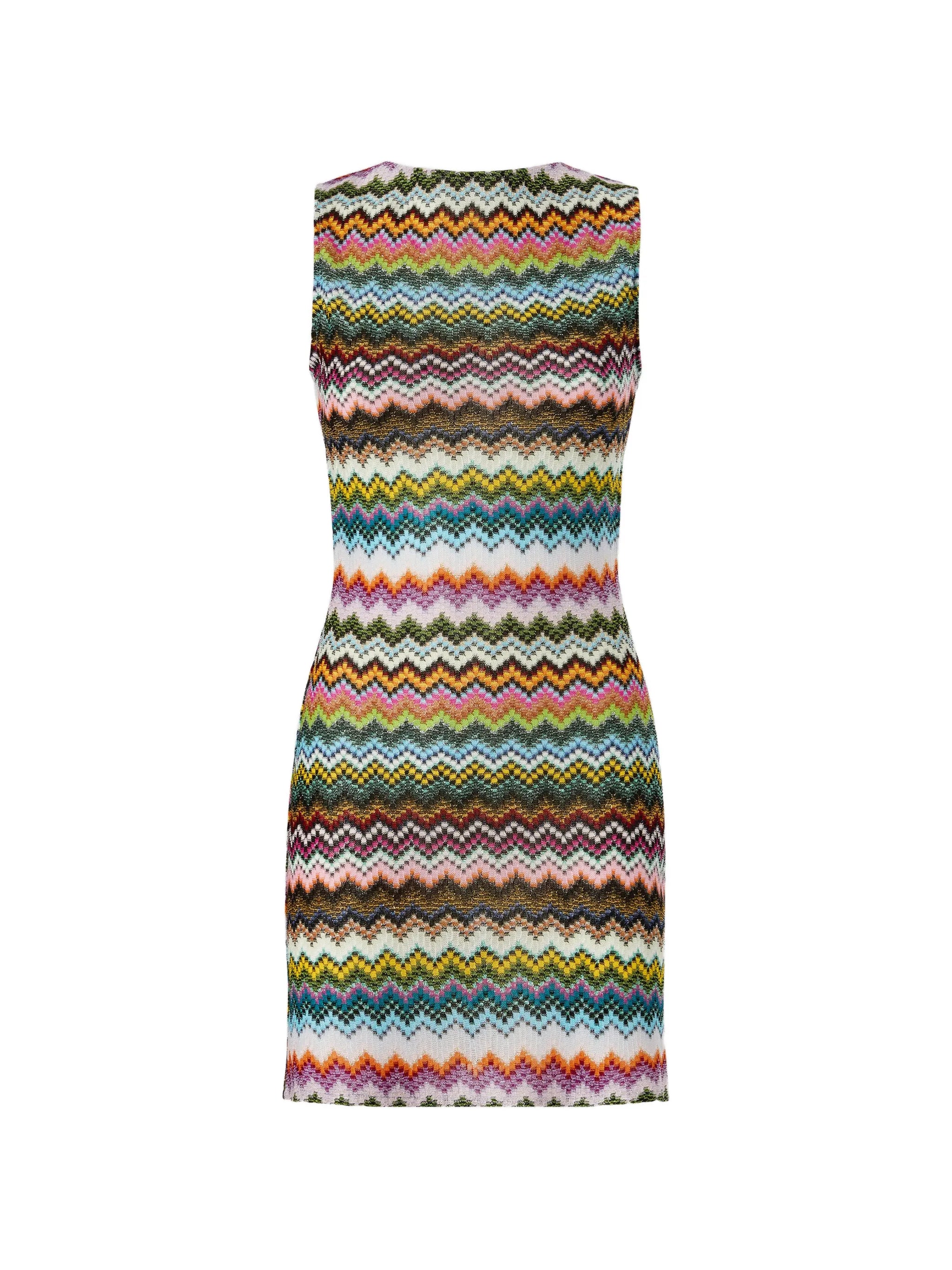 Zigzag-pattern knitted mini dress