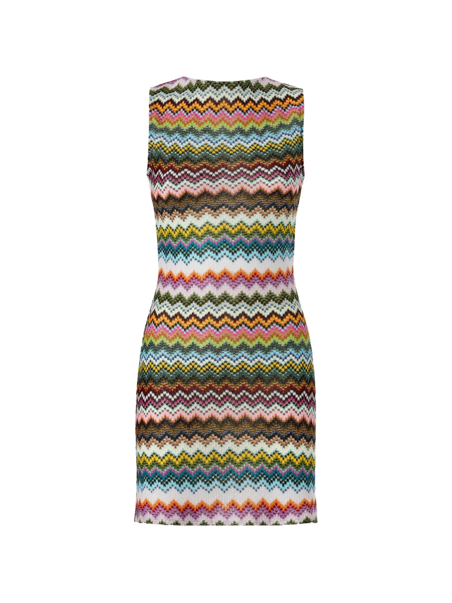 short cover-up in lamé viscose with pixel-effect zigzag motif