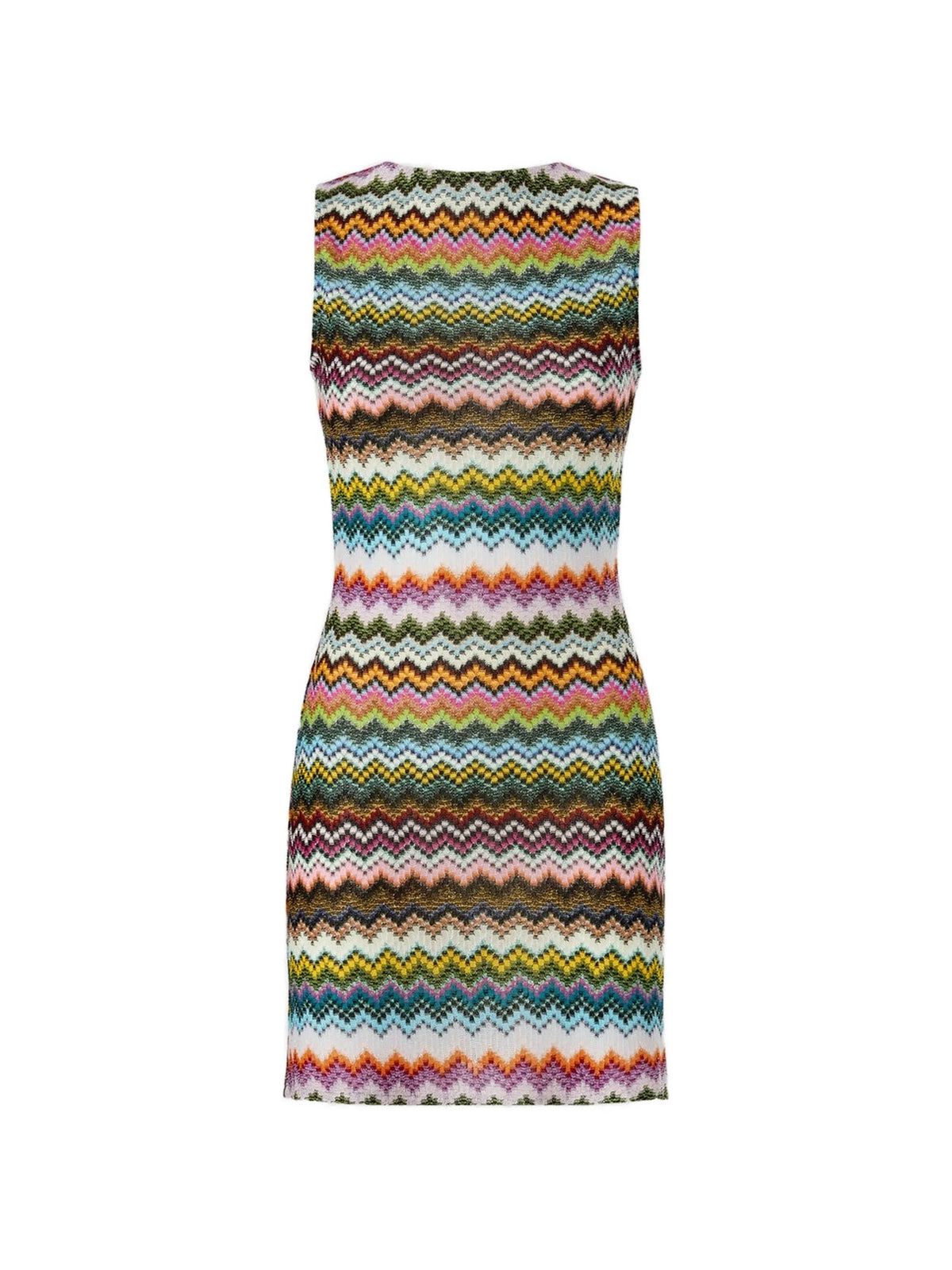 short cover-up in lamé with pixel-effect Zigzag motif
