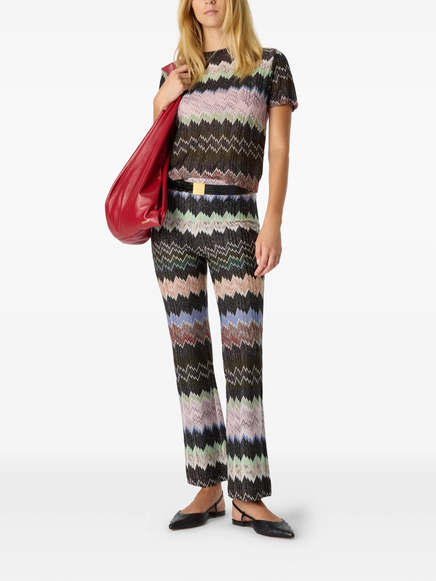 snake-pattern trousers