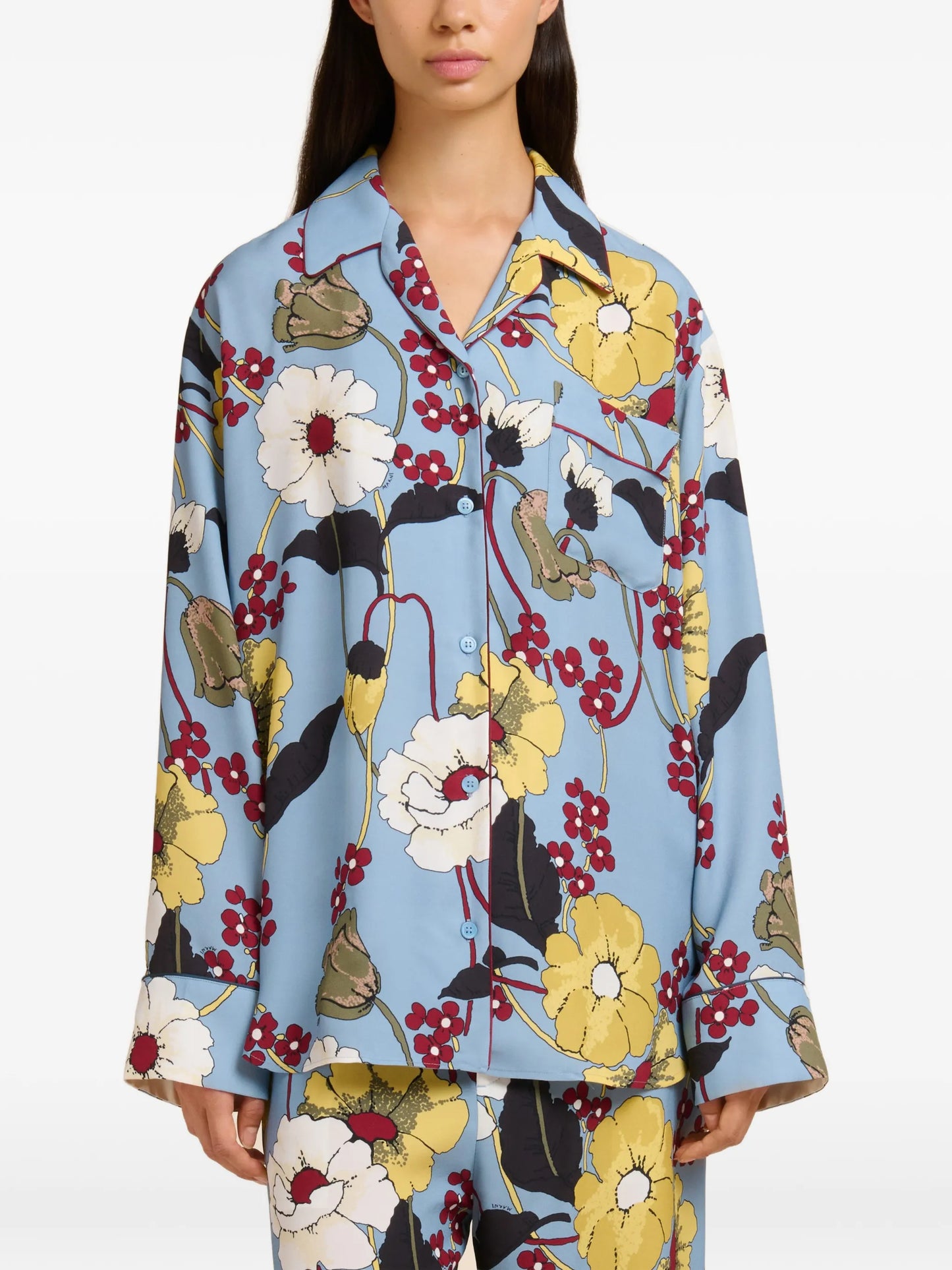 floral-detail long-sleeve shirt