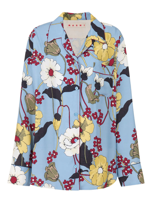 floral-detail long-sleeve shirt