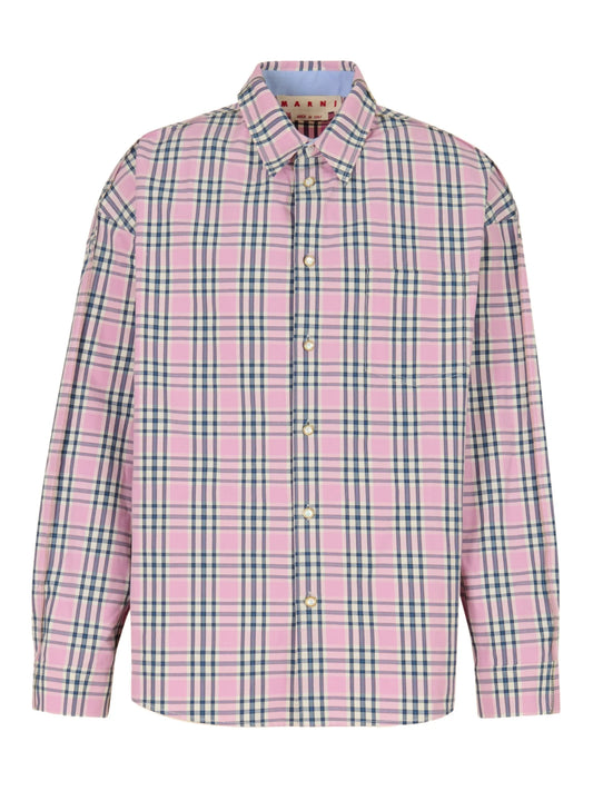 checked-pattern Ppocket shirt