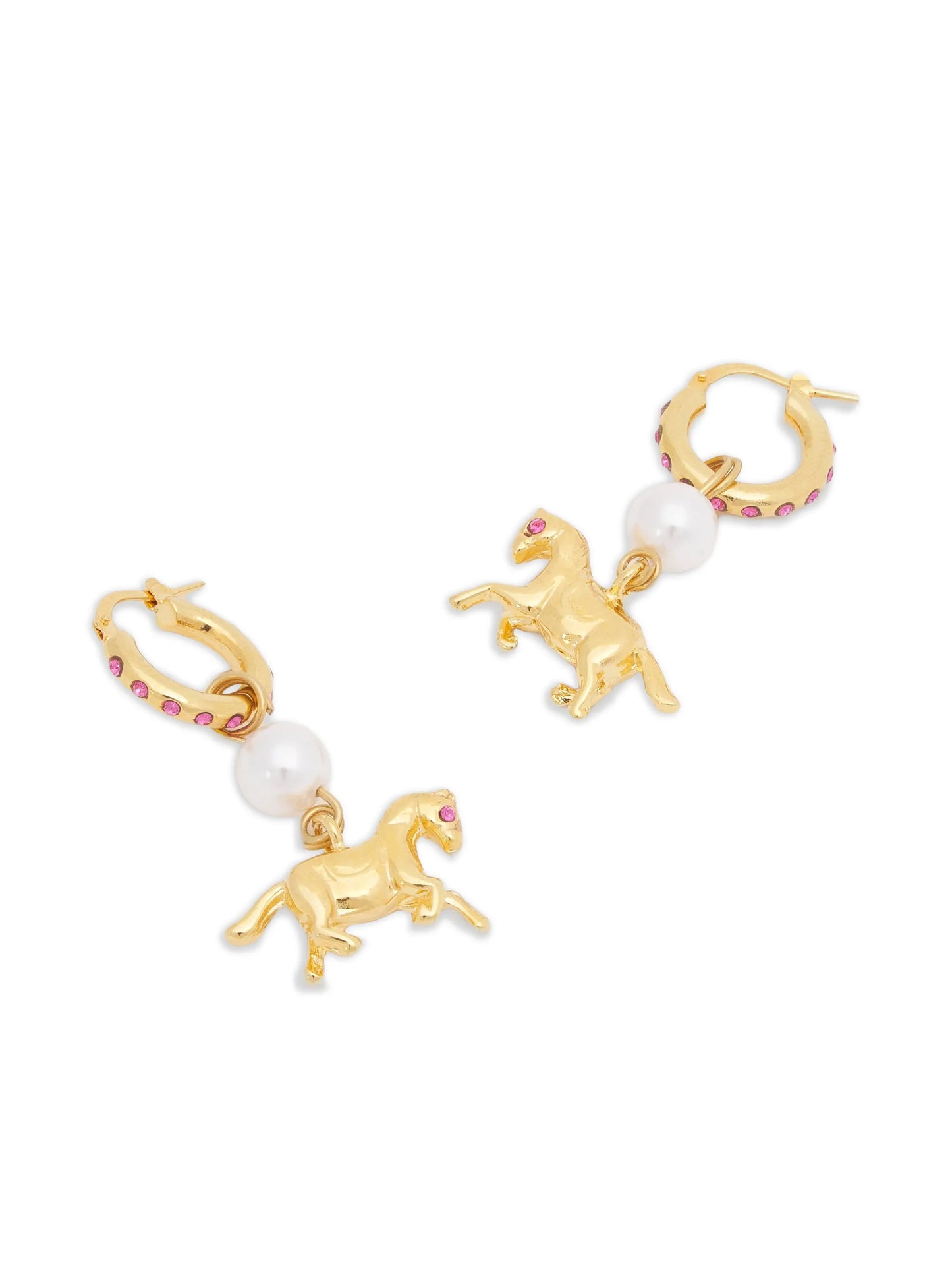 horse-pendant earrings
