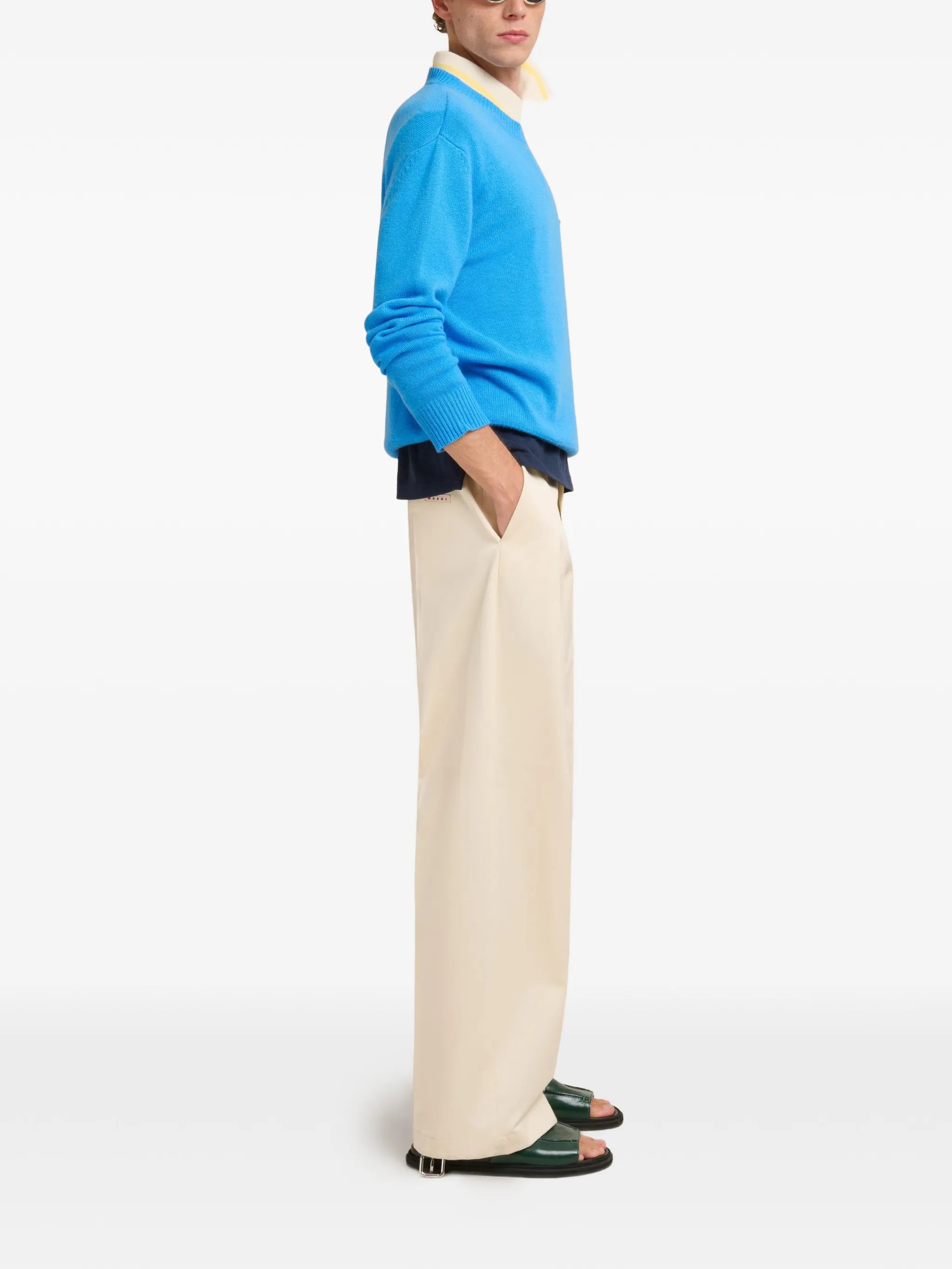 striped collar polo shirt