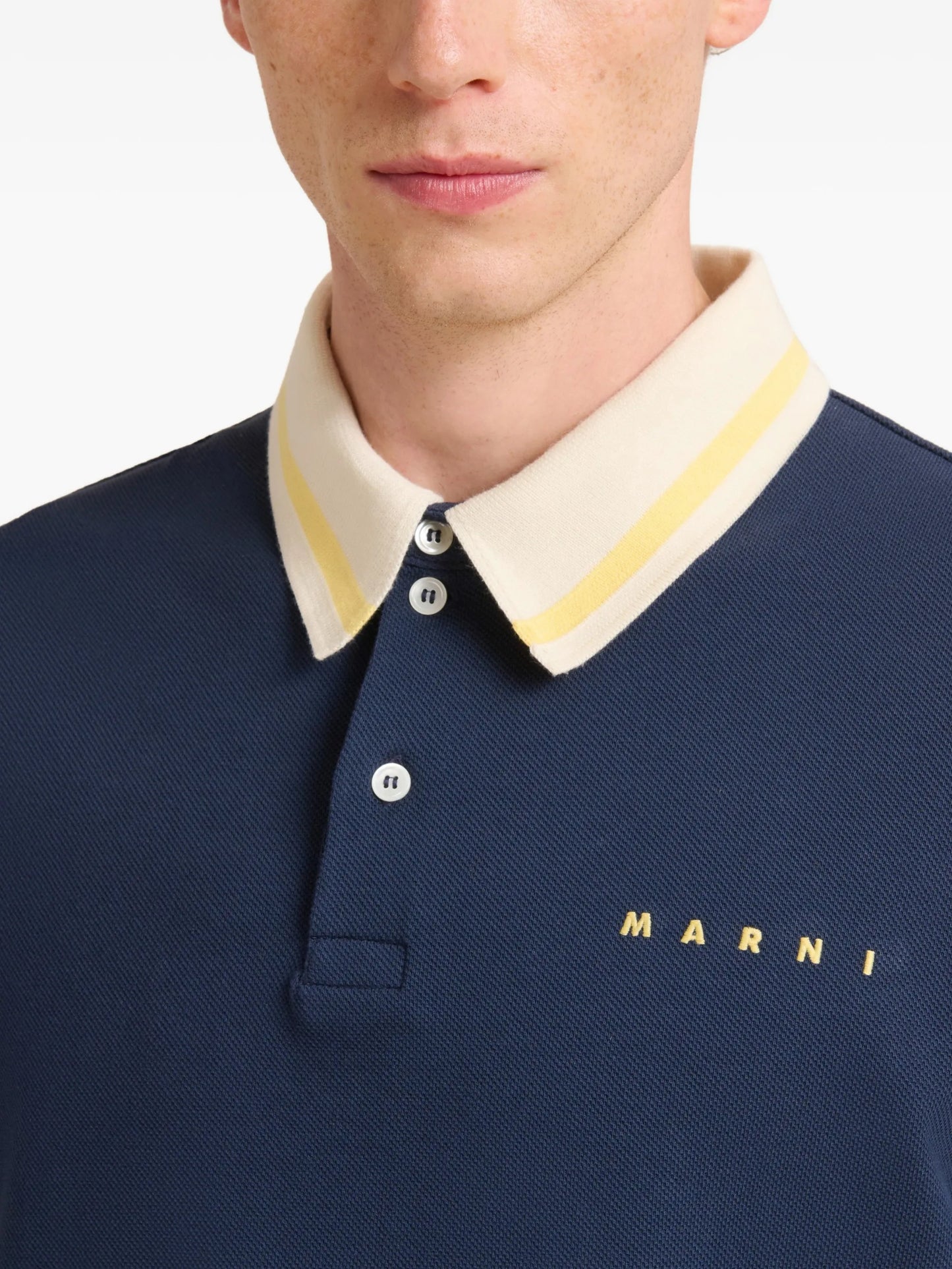 striped collar polo shirt