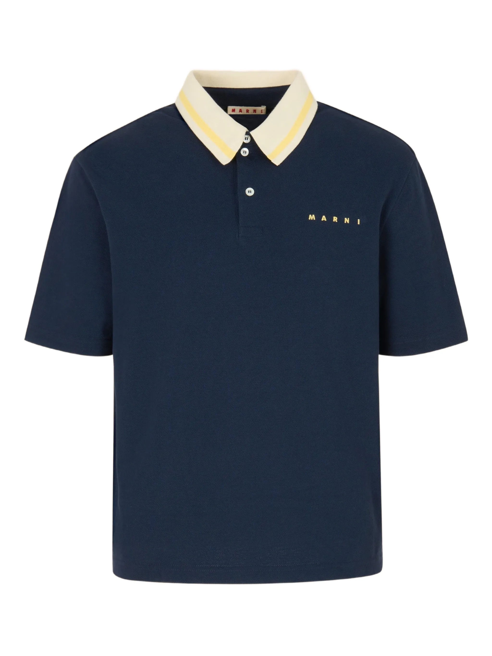 striped collar polo shirt