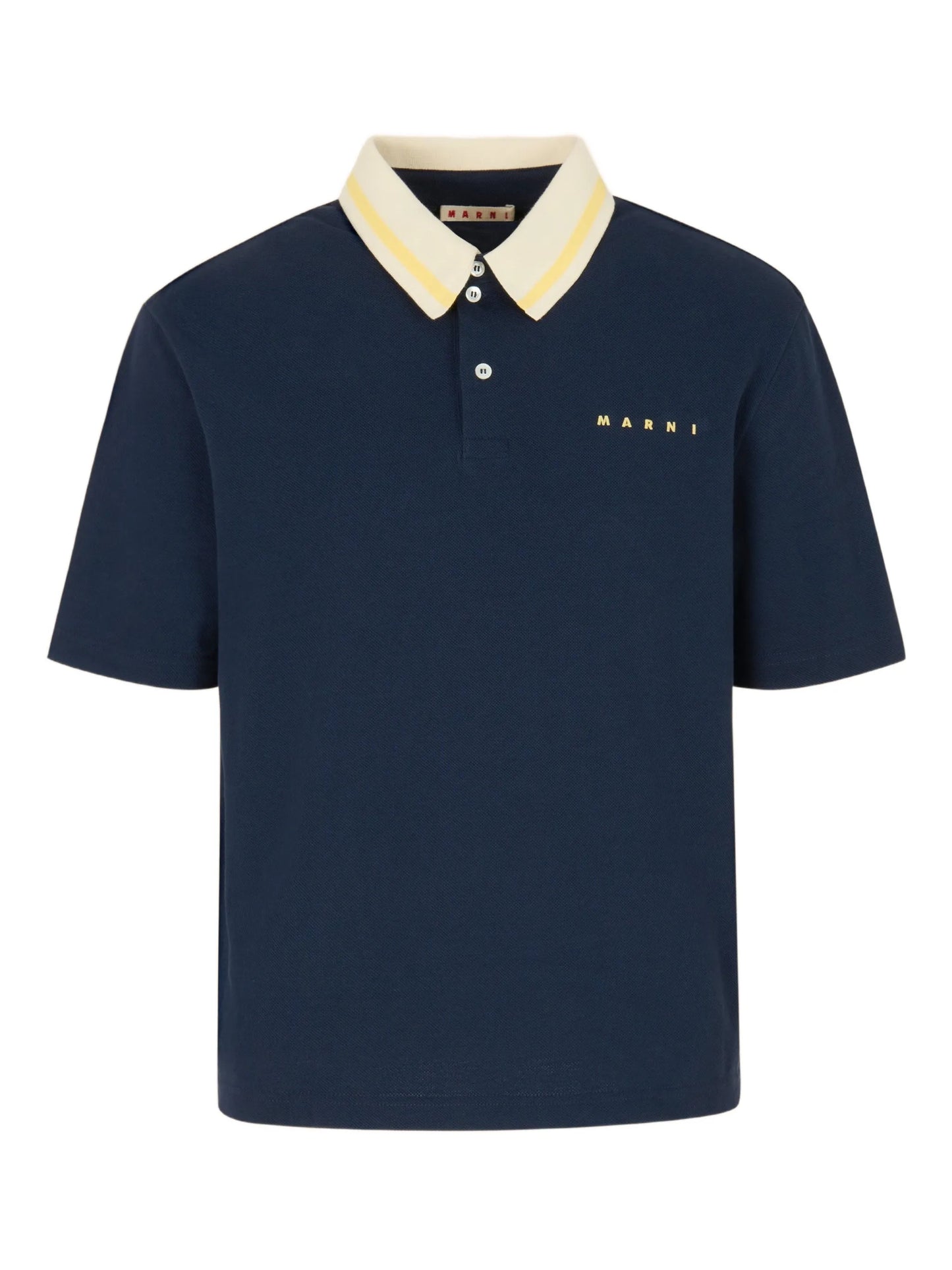 striped collar polo shirt