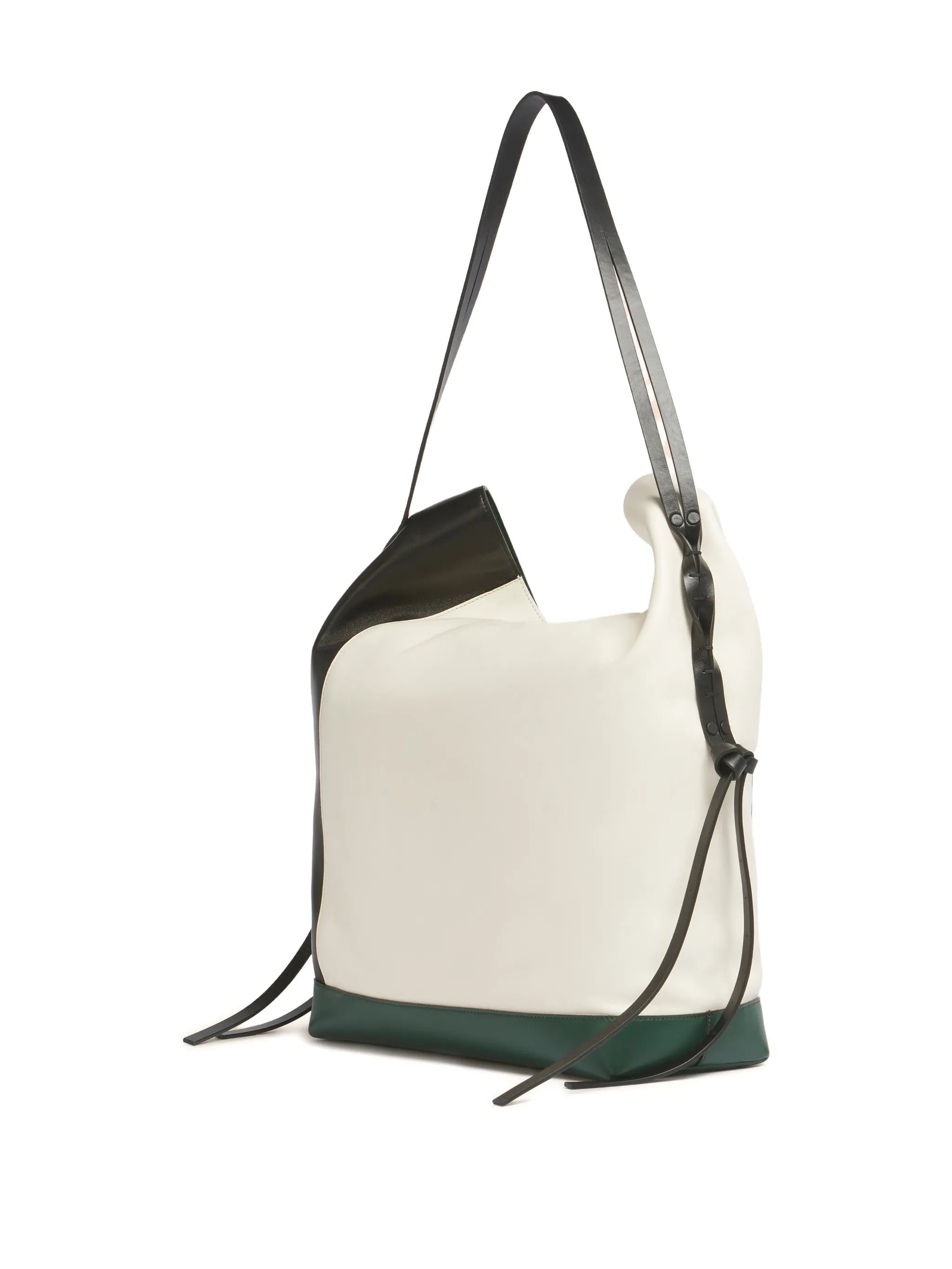 colour-block split-handle shoulder bag