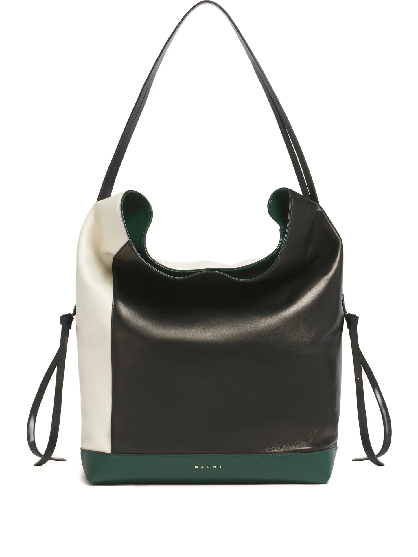 colour-block split-handle shoulder bag