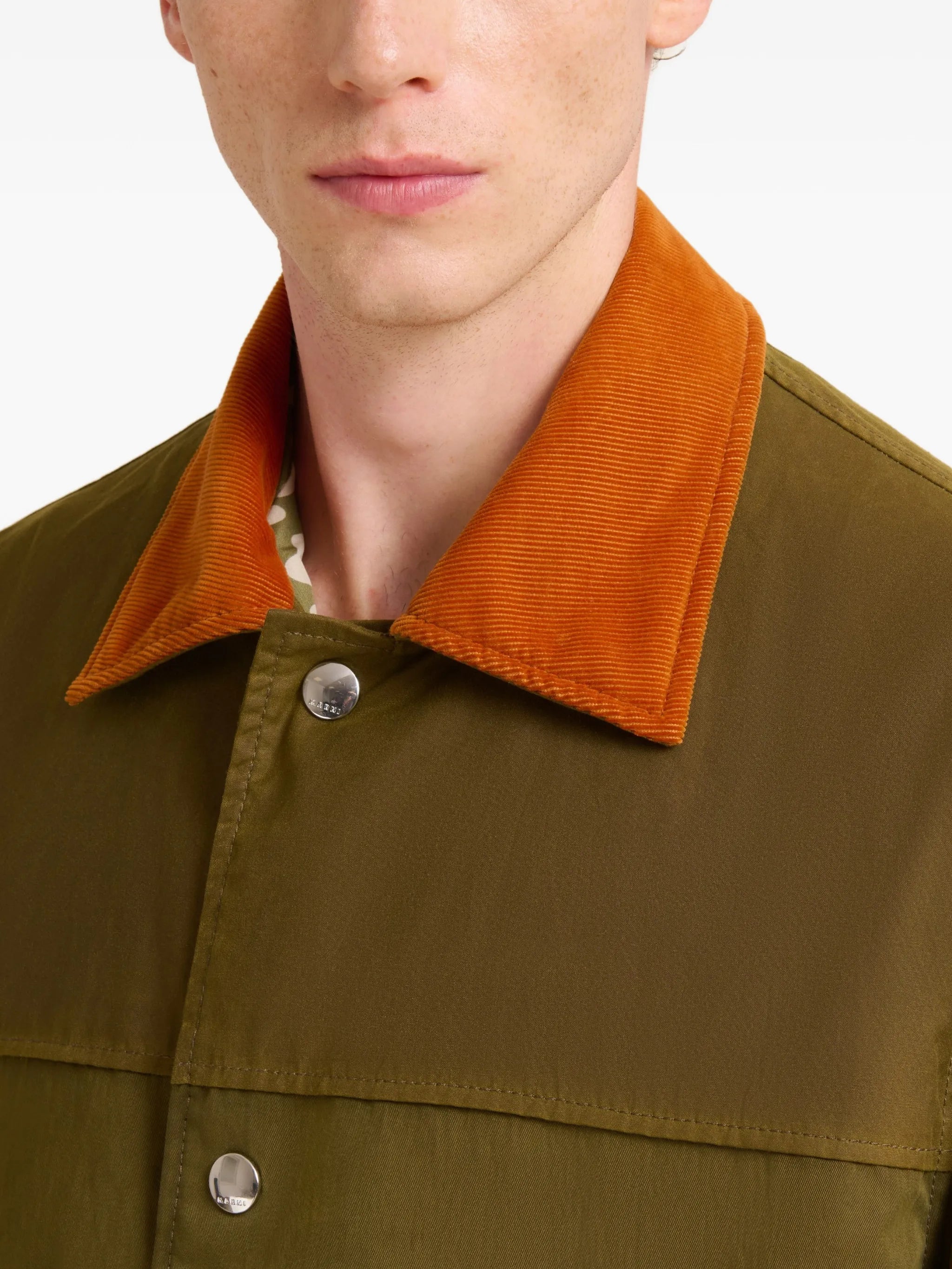 corduroy-collar patch pocket jacket