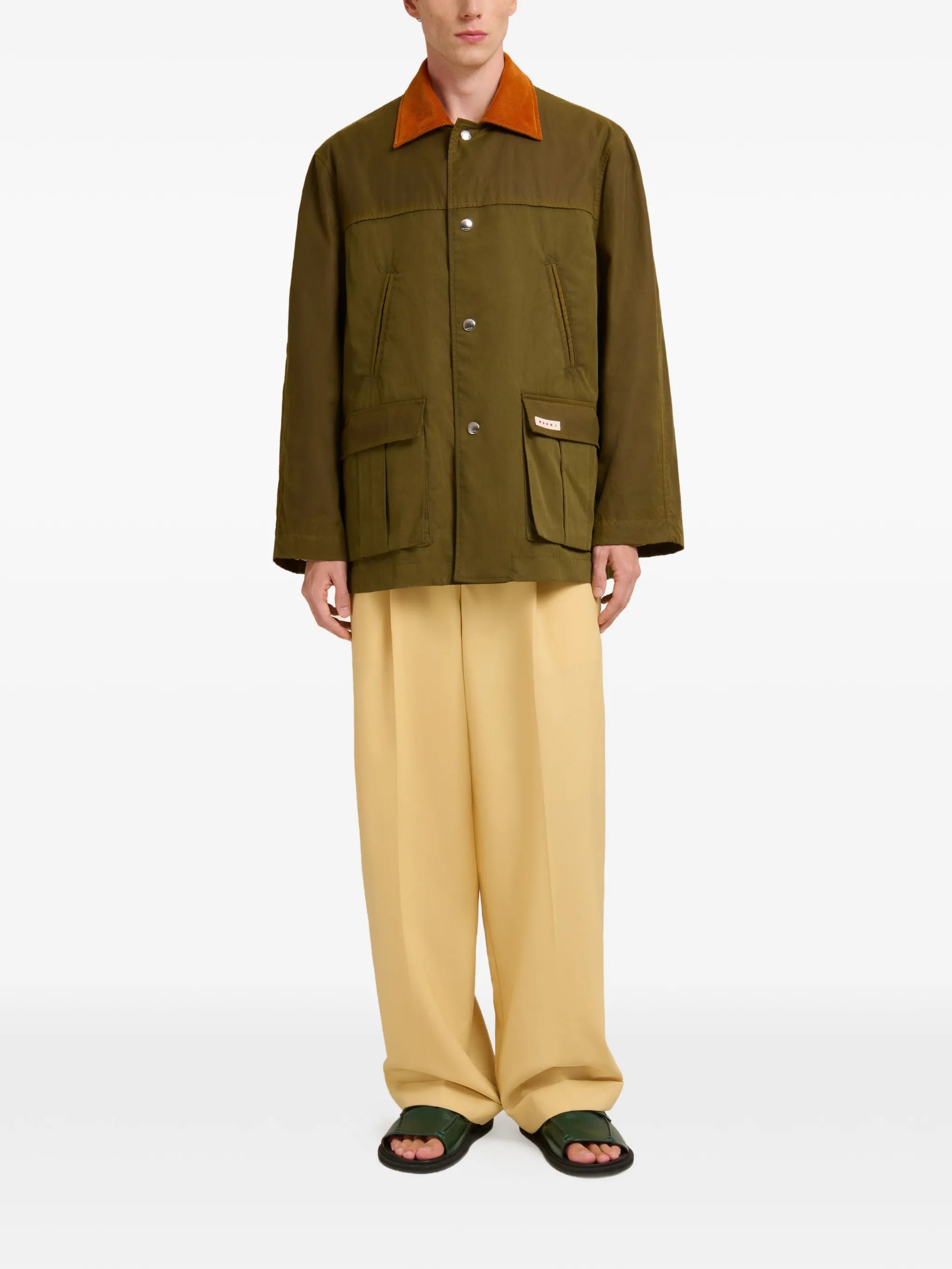 corduroy-collar patch pocket jacket