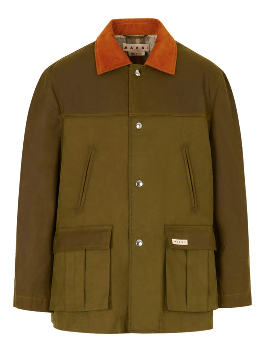 corduroy-collar patch pocket jacket