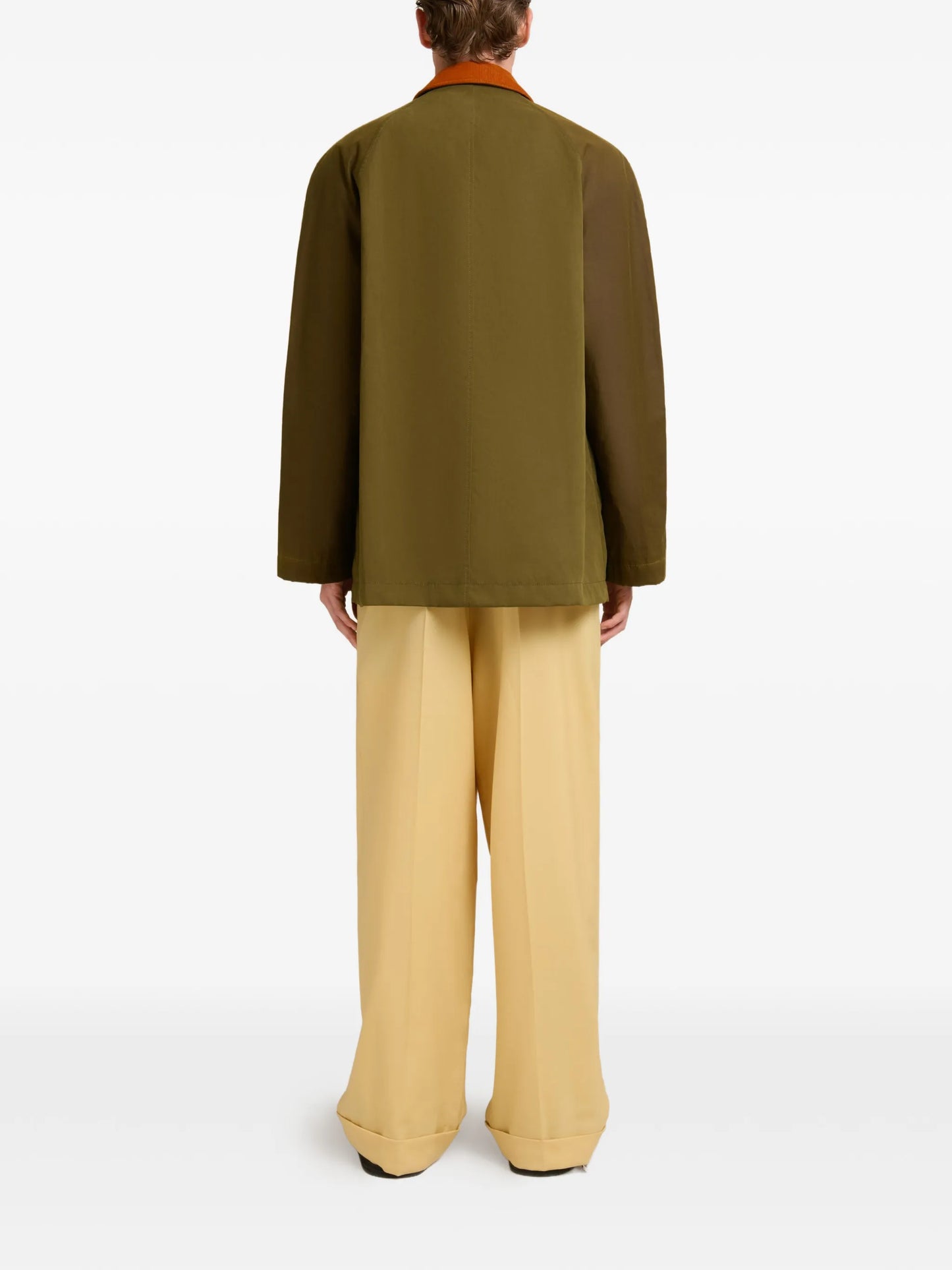 corduroy-collar patch pocket jacket