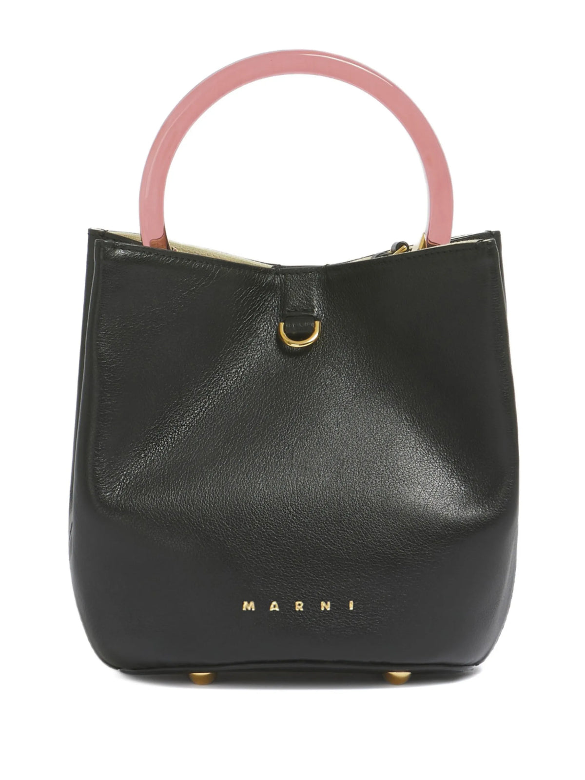 black leather Pannier bucket bag