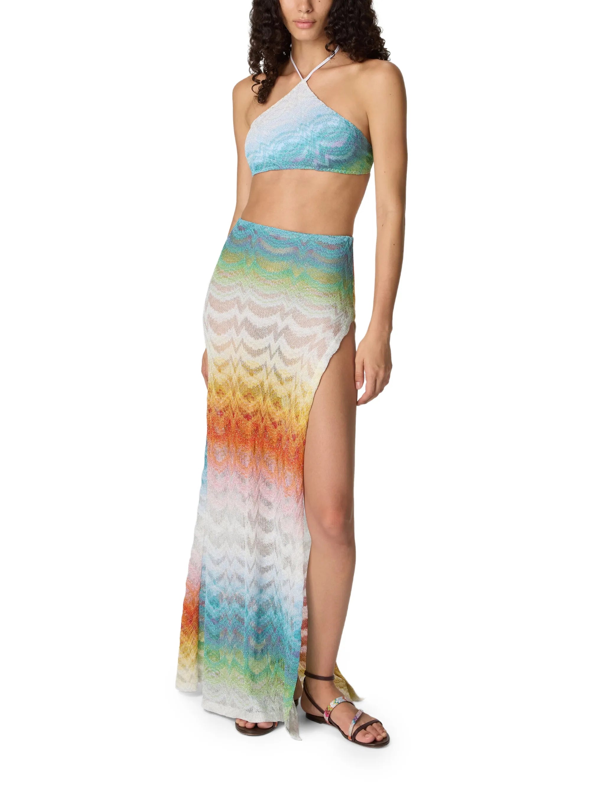chevron-pattern beach skirt