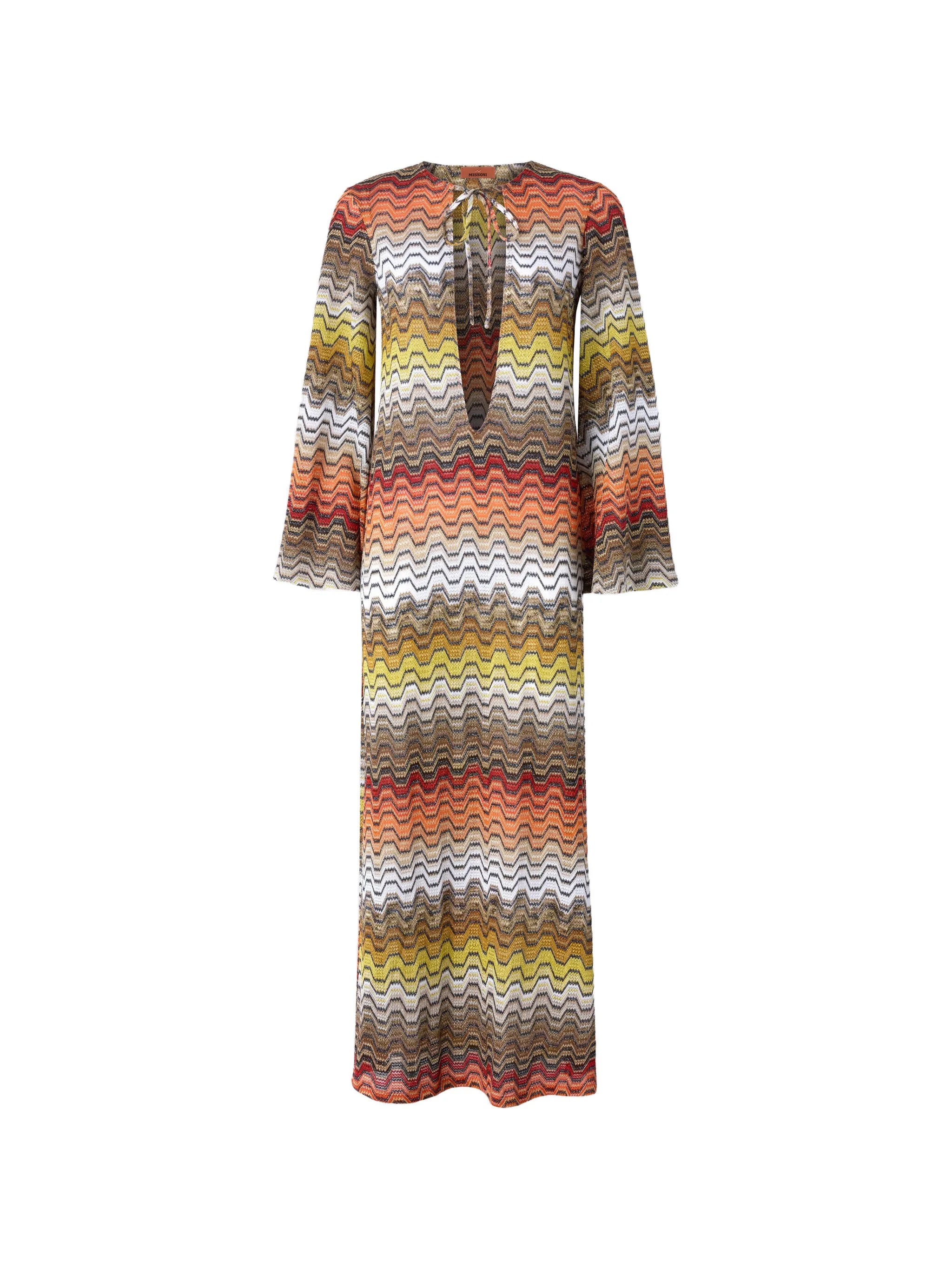 chevron-pattern maxi dress