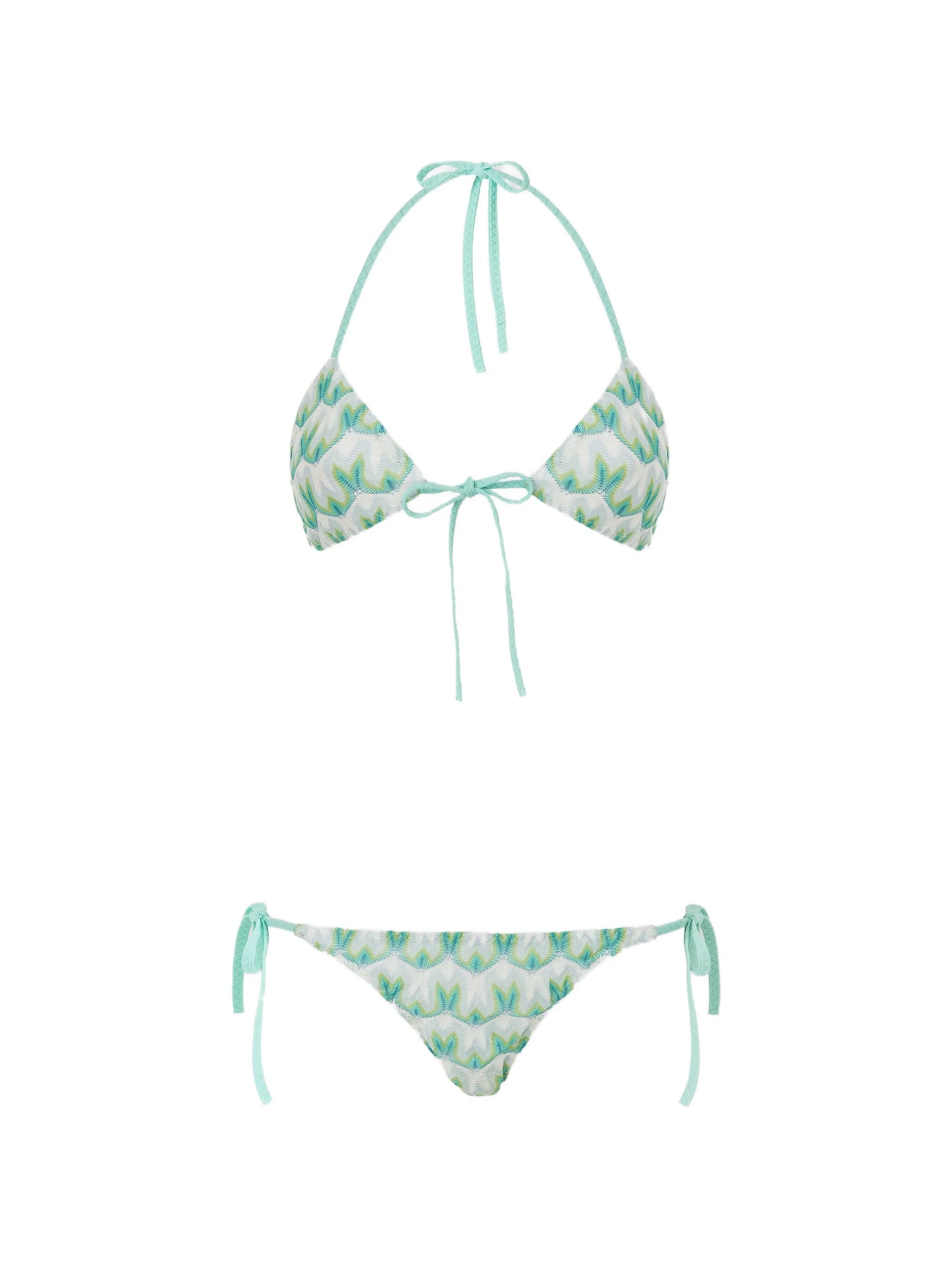 triangle bikini in viscose with floral motif