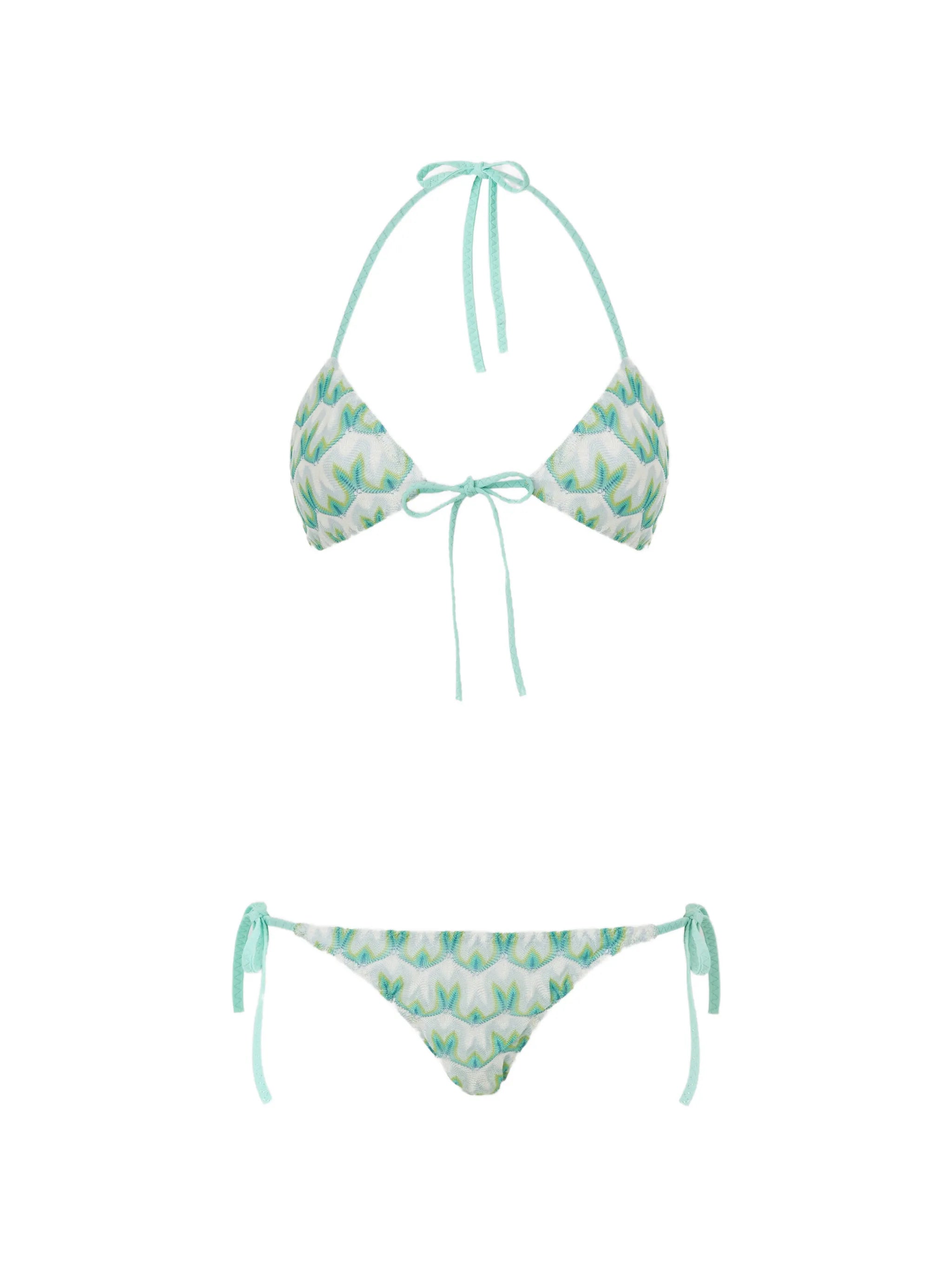 zigzag-knit triangle bikini