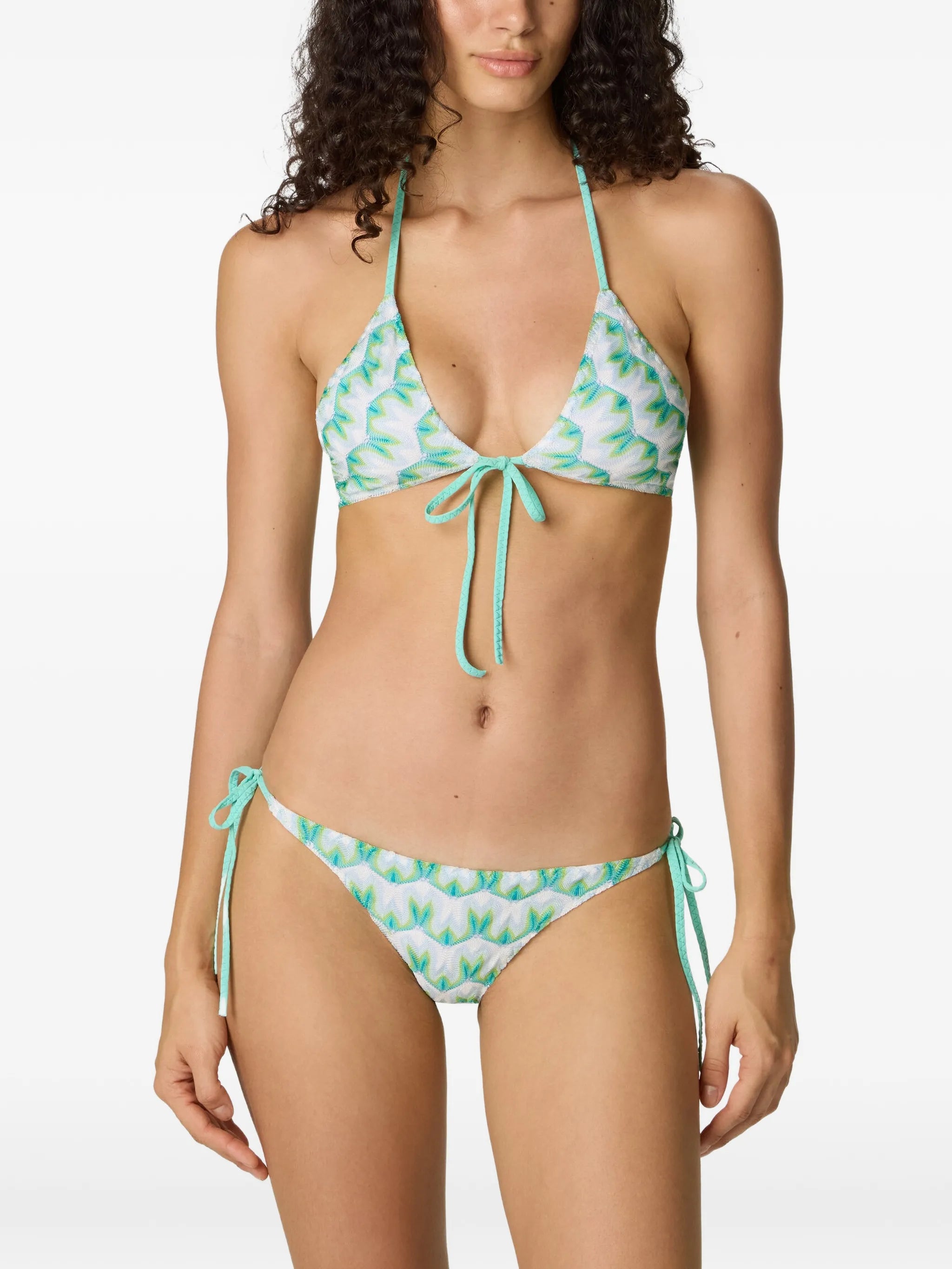 triangle bikini in viscose with floral motif