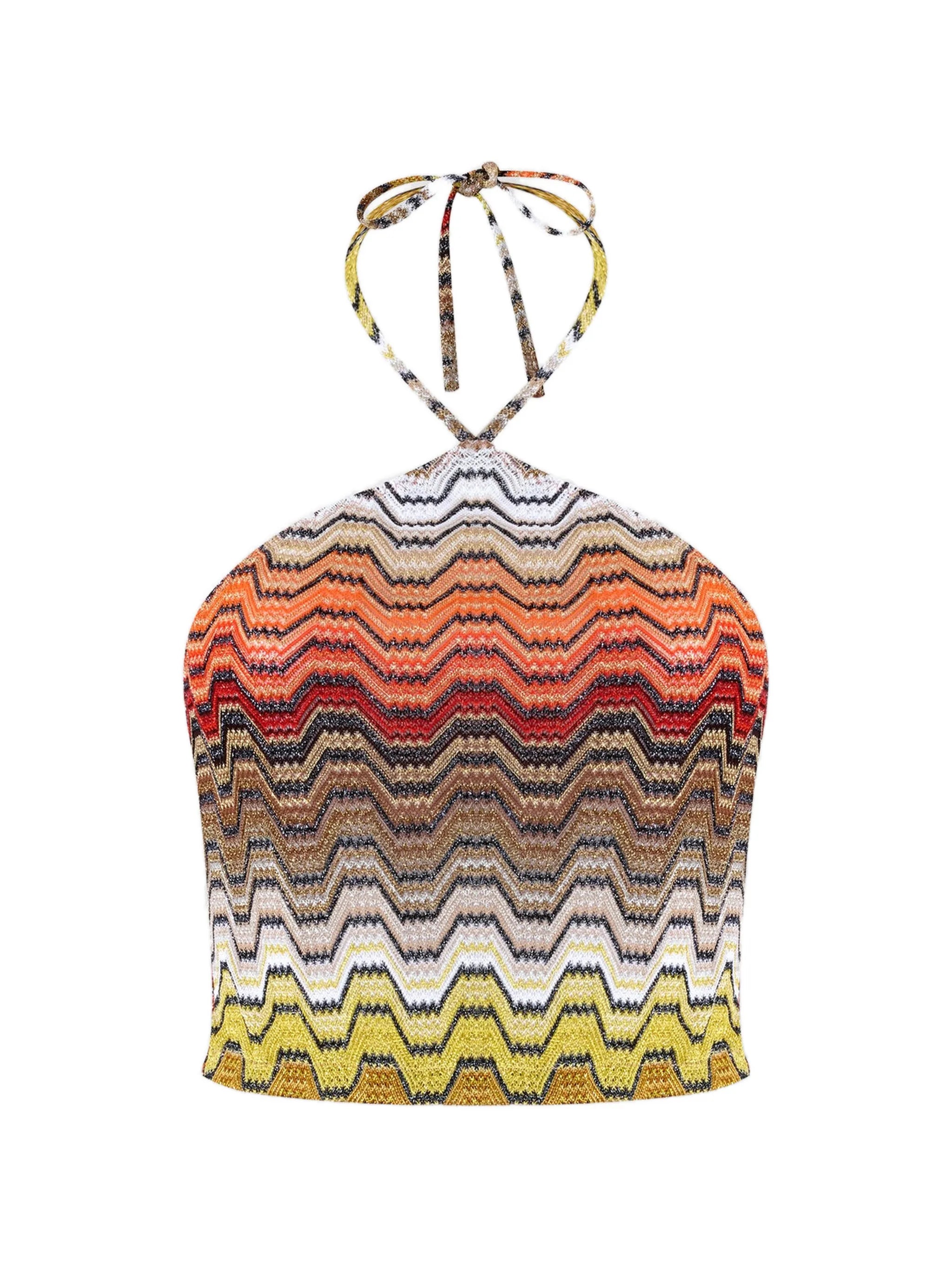patterned halter-neck top