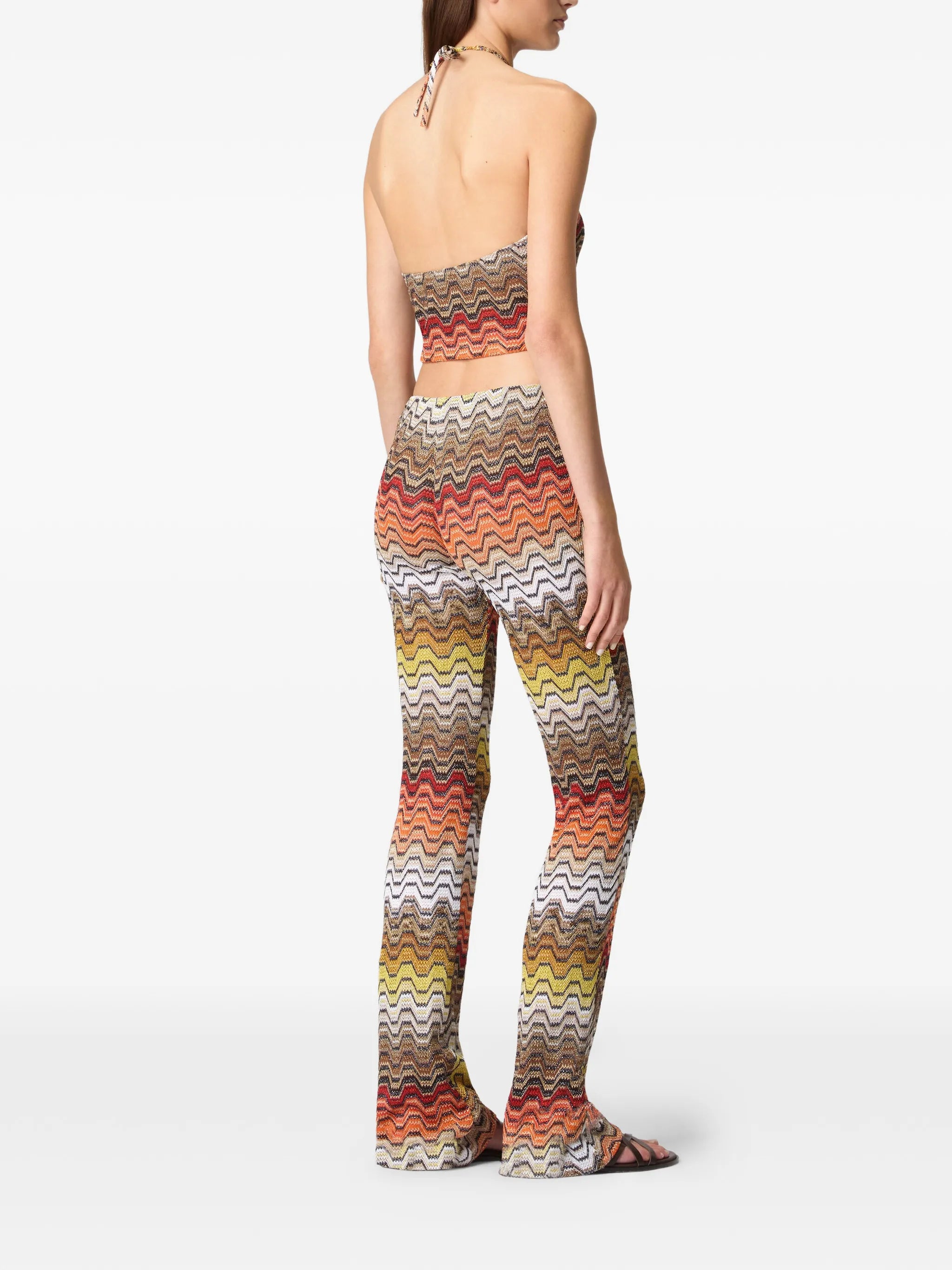 patterned halter-neck top