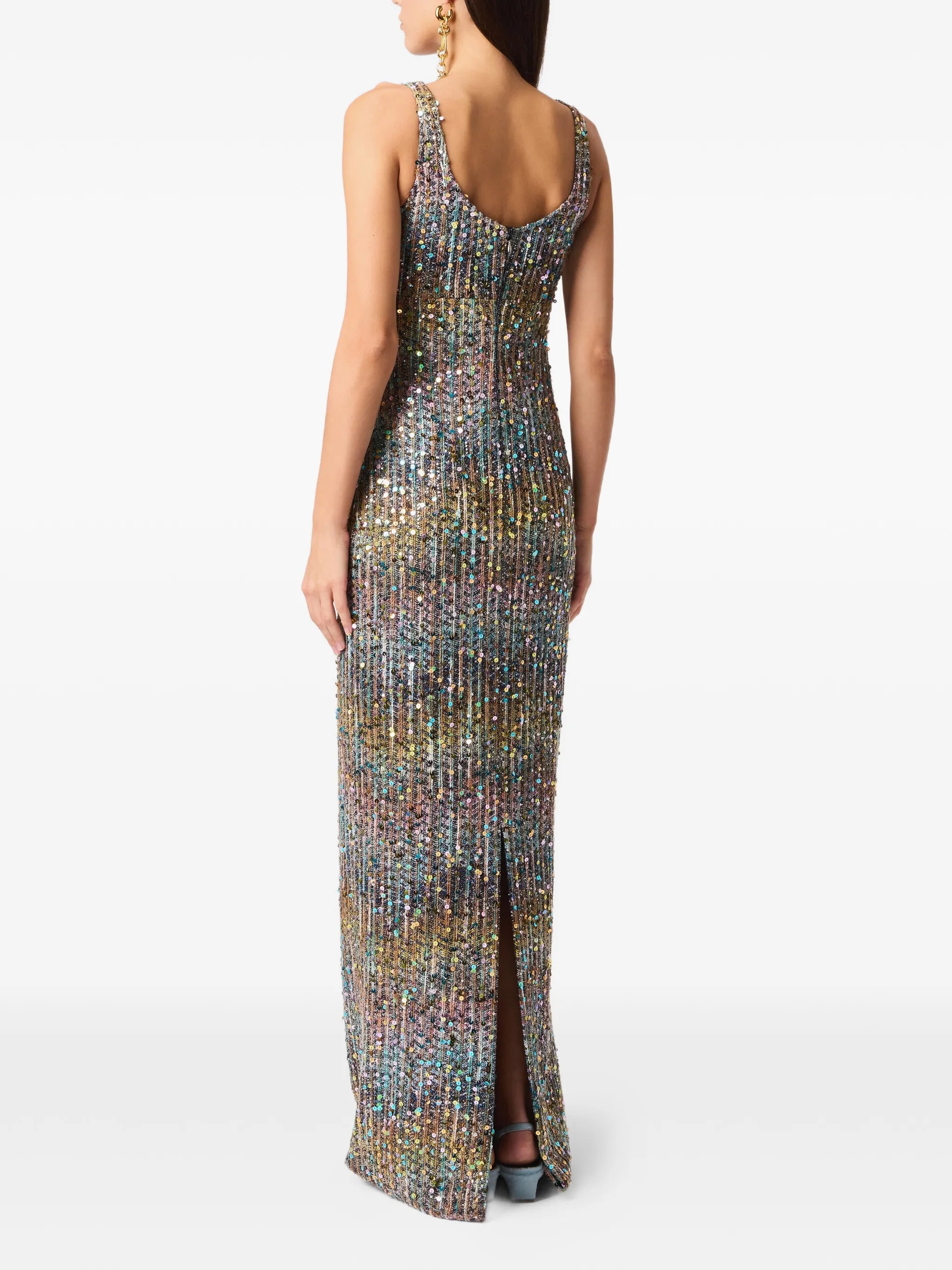 Zigzag sequin-embellished maxi dress