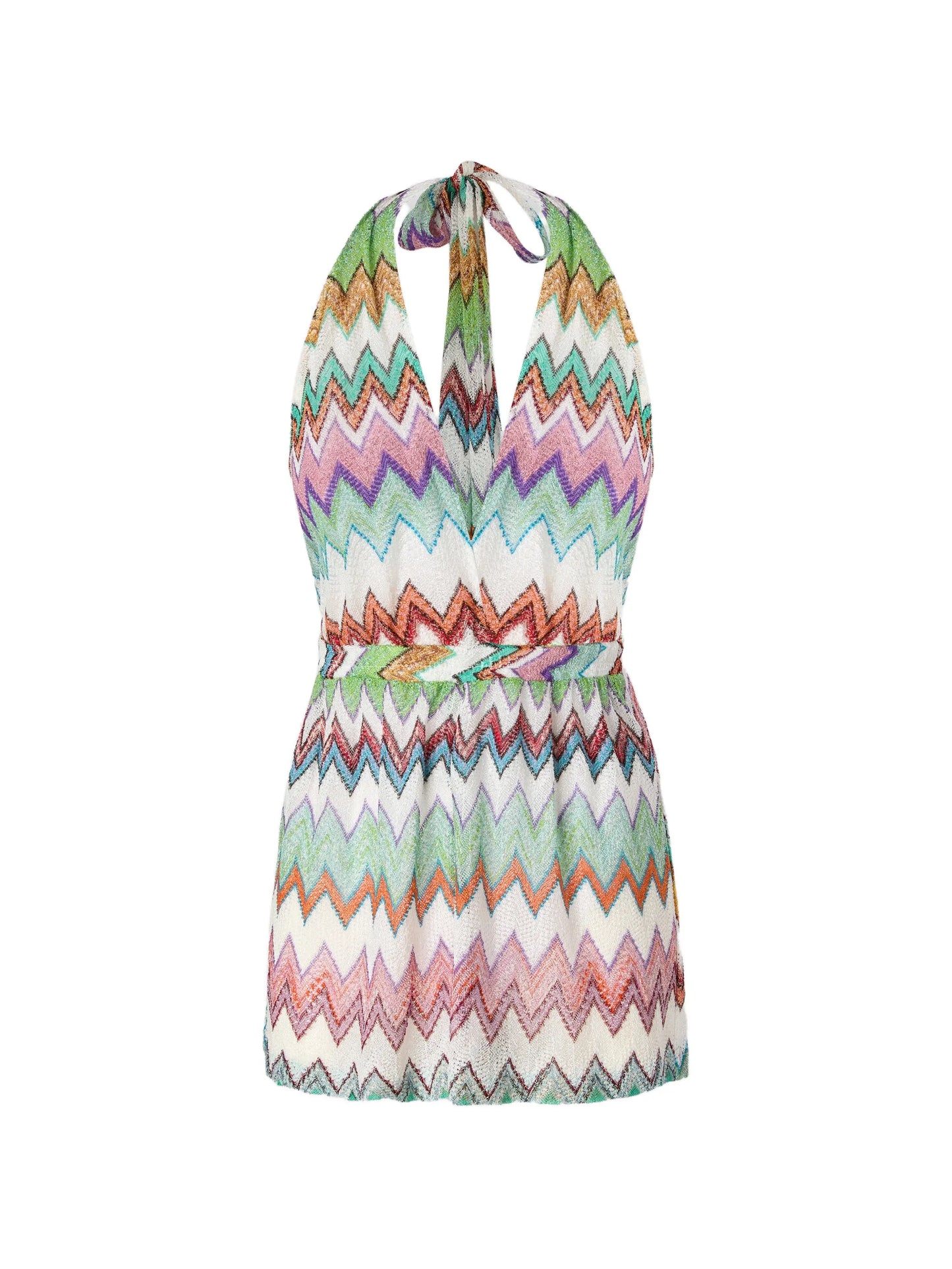V-neck zigzag playsuit