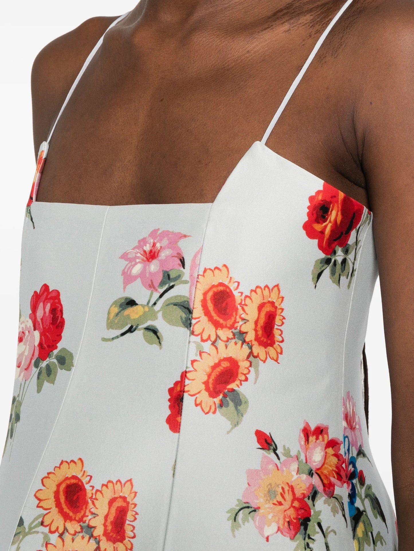 floral-print mini dress