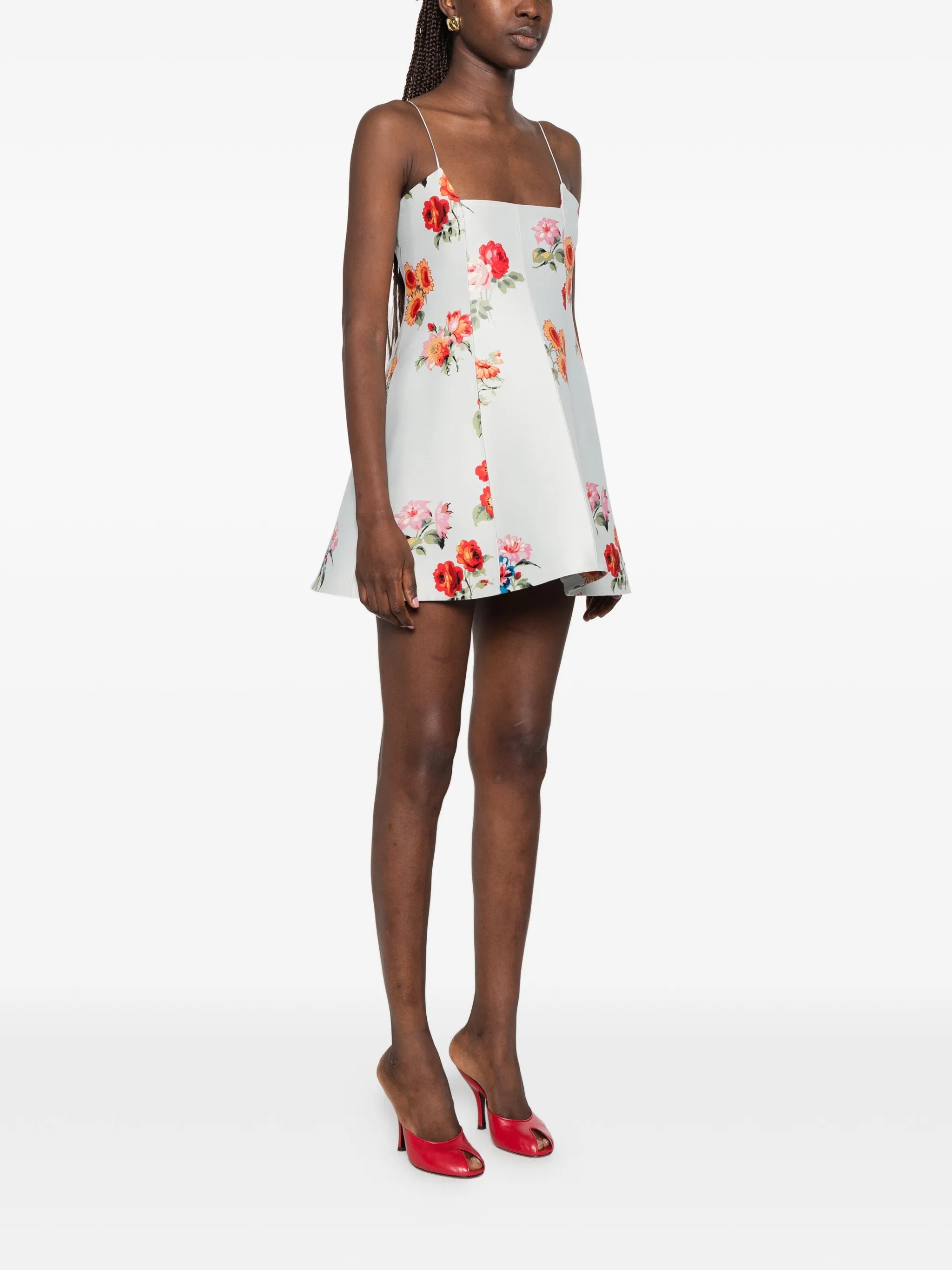 floral-print mini dress