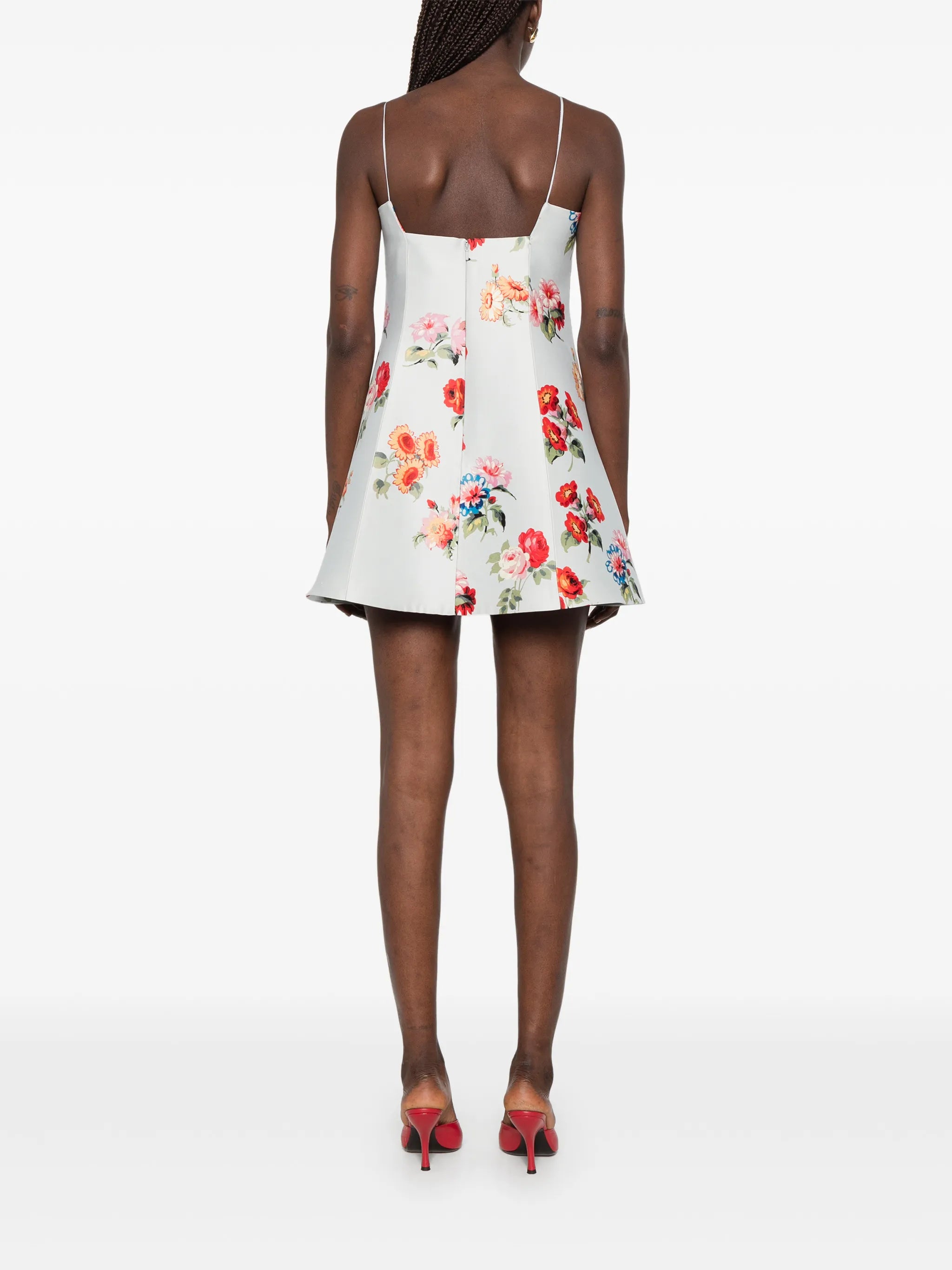 floral-print mini dress