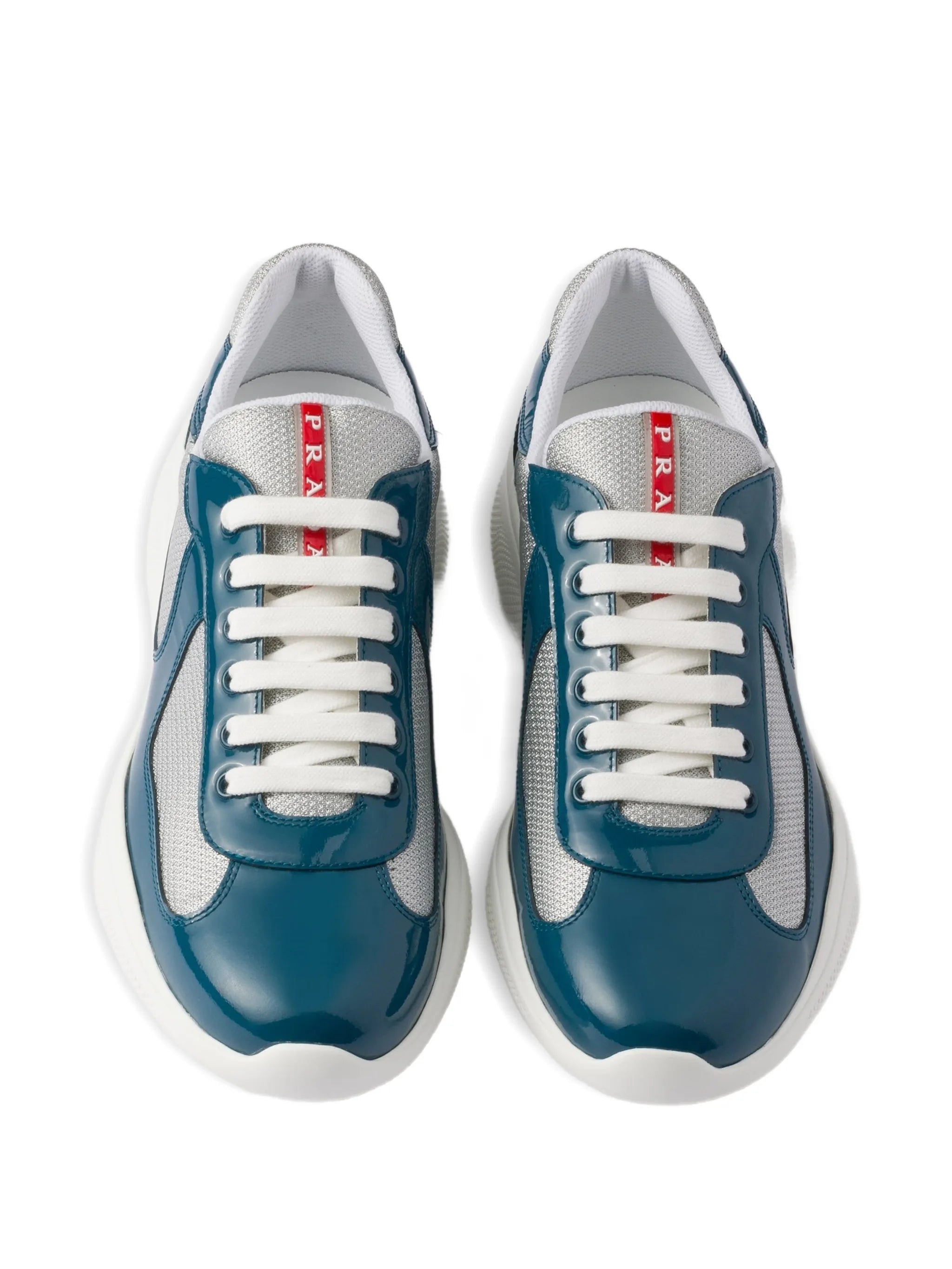 patent leather and technical fabric America's cup sneakers