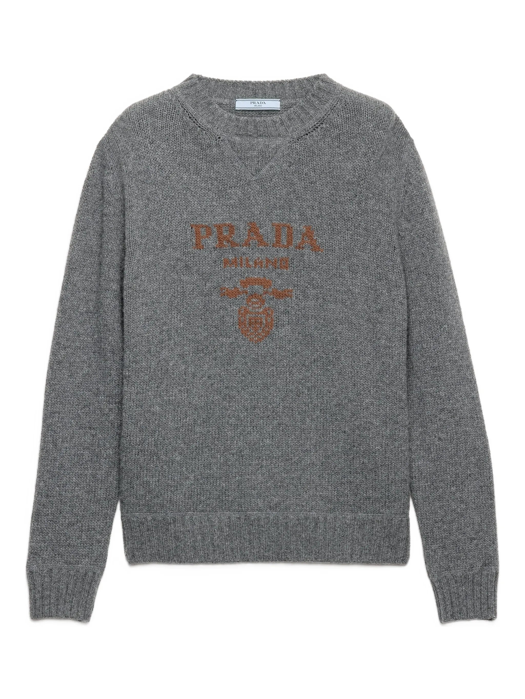 intarsia-logo crew-neck sweater